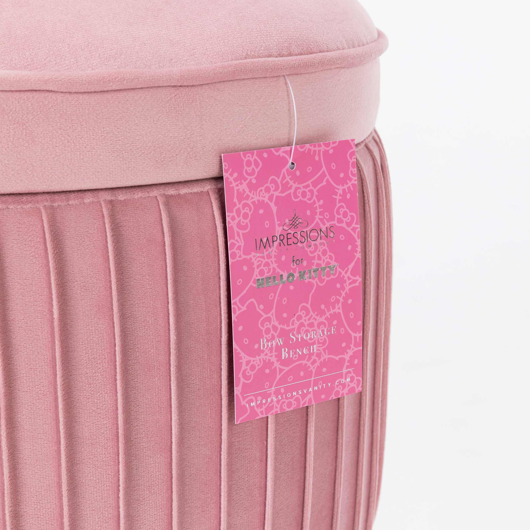 Impressions Vanity - Hello Kitty Bow Storage Bench Pink