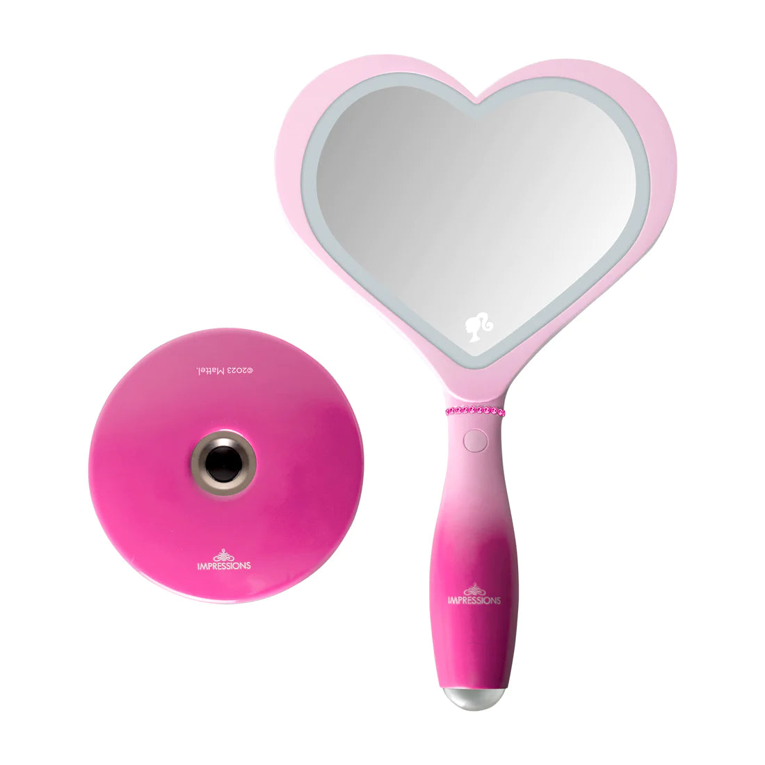 Impressions Vanity - Barbie LED Handheld Makeup Mirror with Standing Base