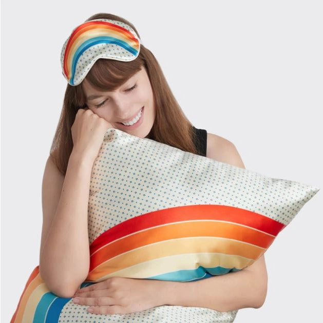 Kitsch - Satin Pillowcase - Stranger Things Rainbow Room Pillowcase + Eye Mask 2pc Set