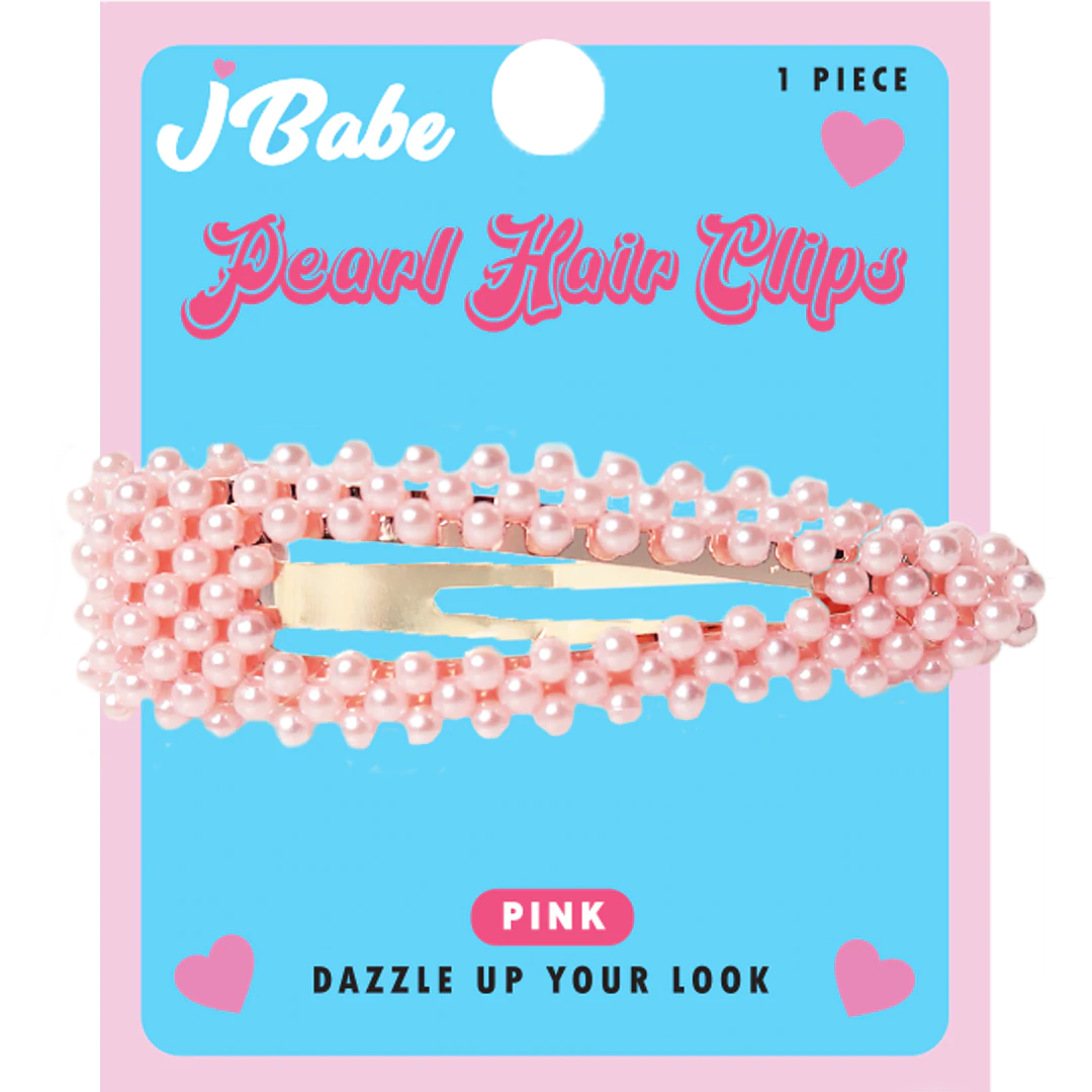 J.Babe - Pearl Hair Clips Pink - Triangle