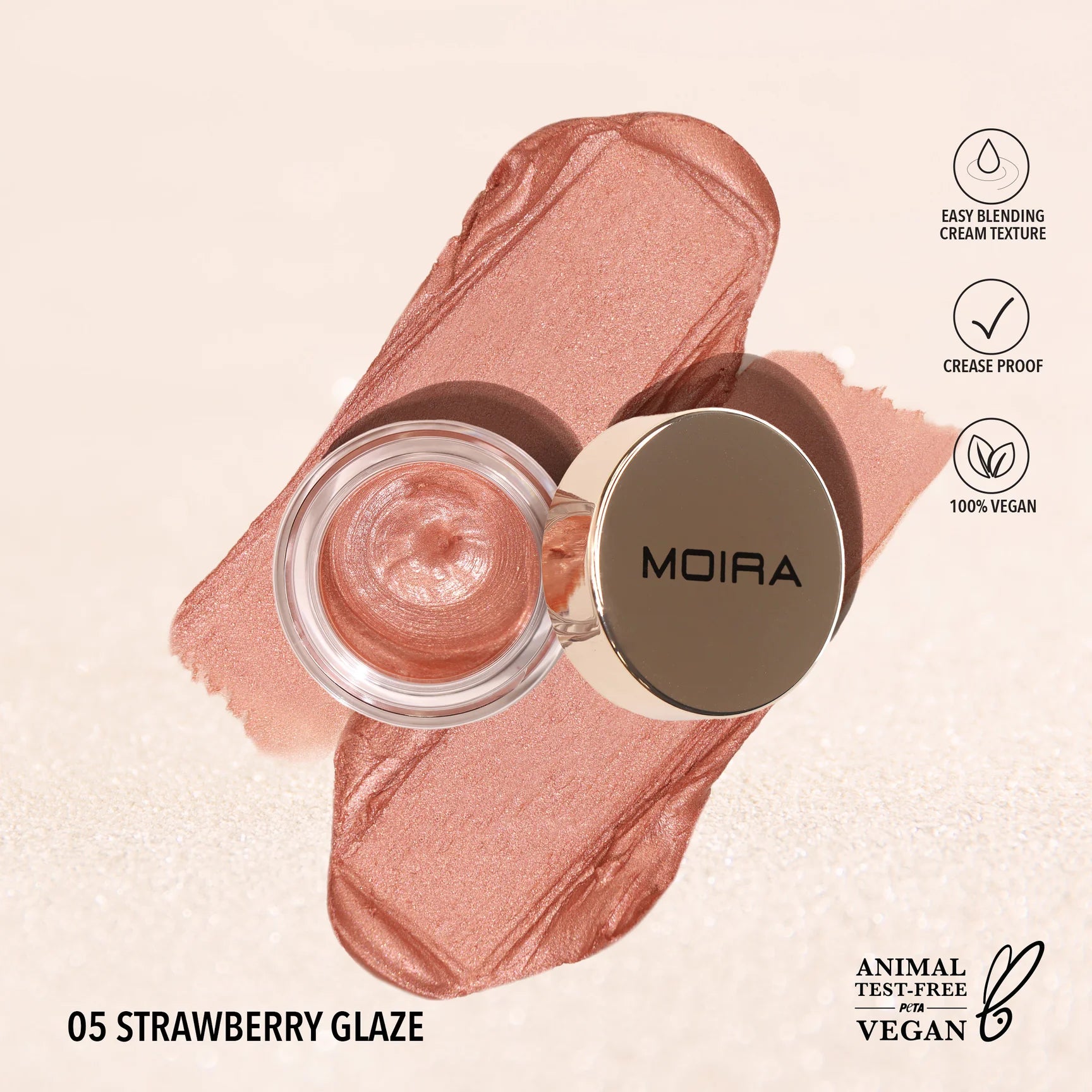 Moira Beauty - Everlust Shimmer Cream Shadow Strawberry Glaze