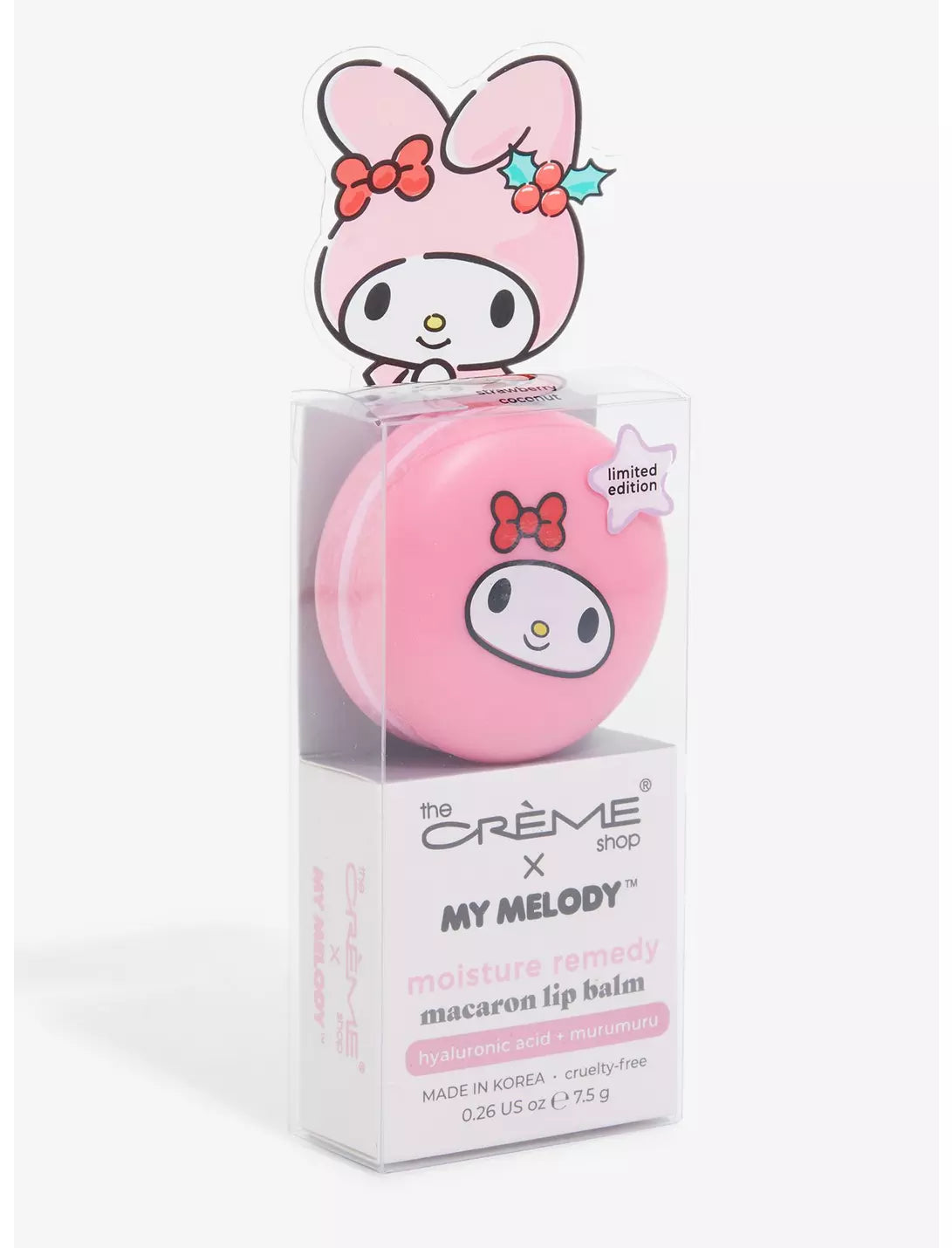 The Creme Shop - My Melody Holiday Macaron Lip Balm Strawberry Coconut
