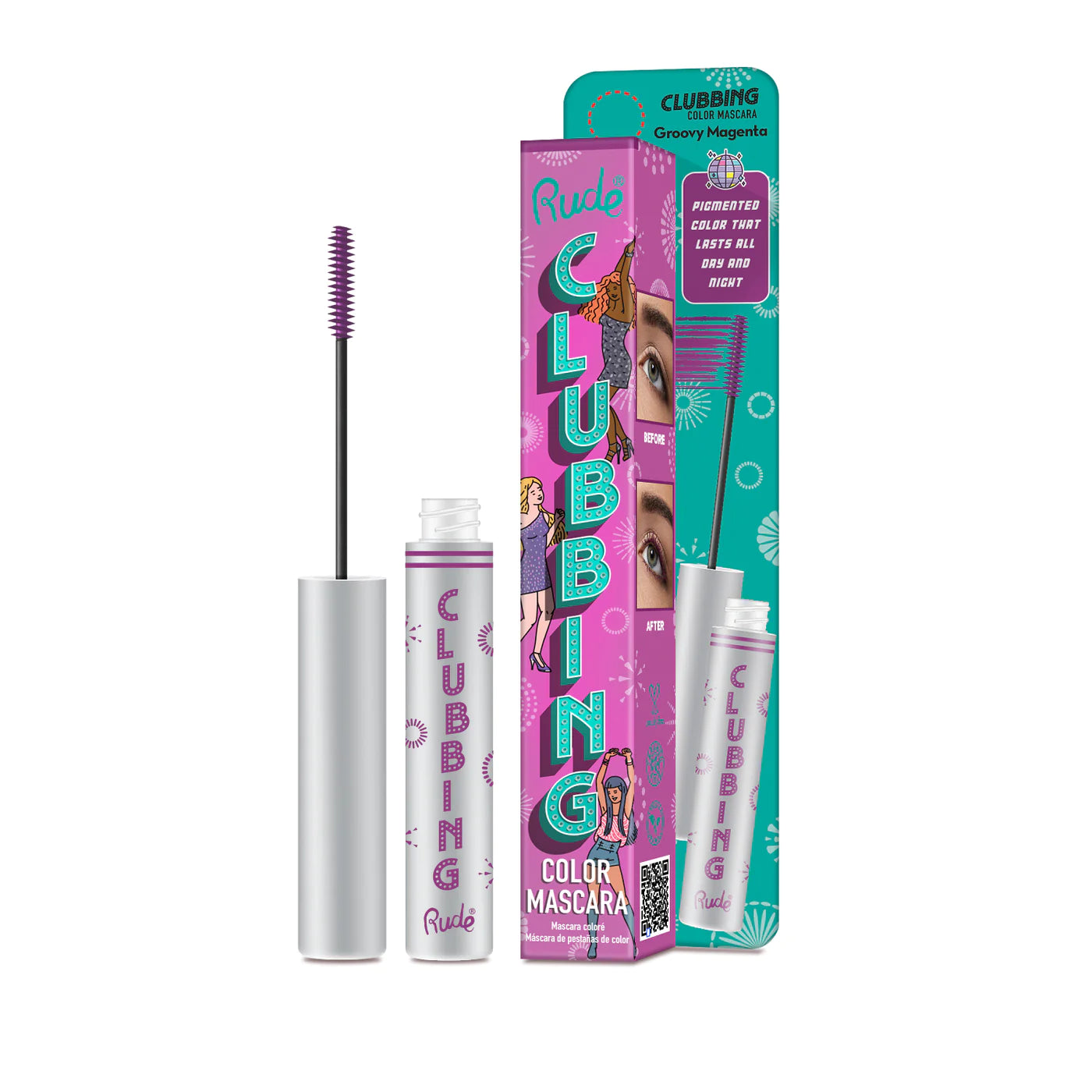 Rude Cosmetics - Clubbing Color Mascara Groovy Magenta