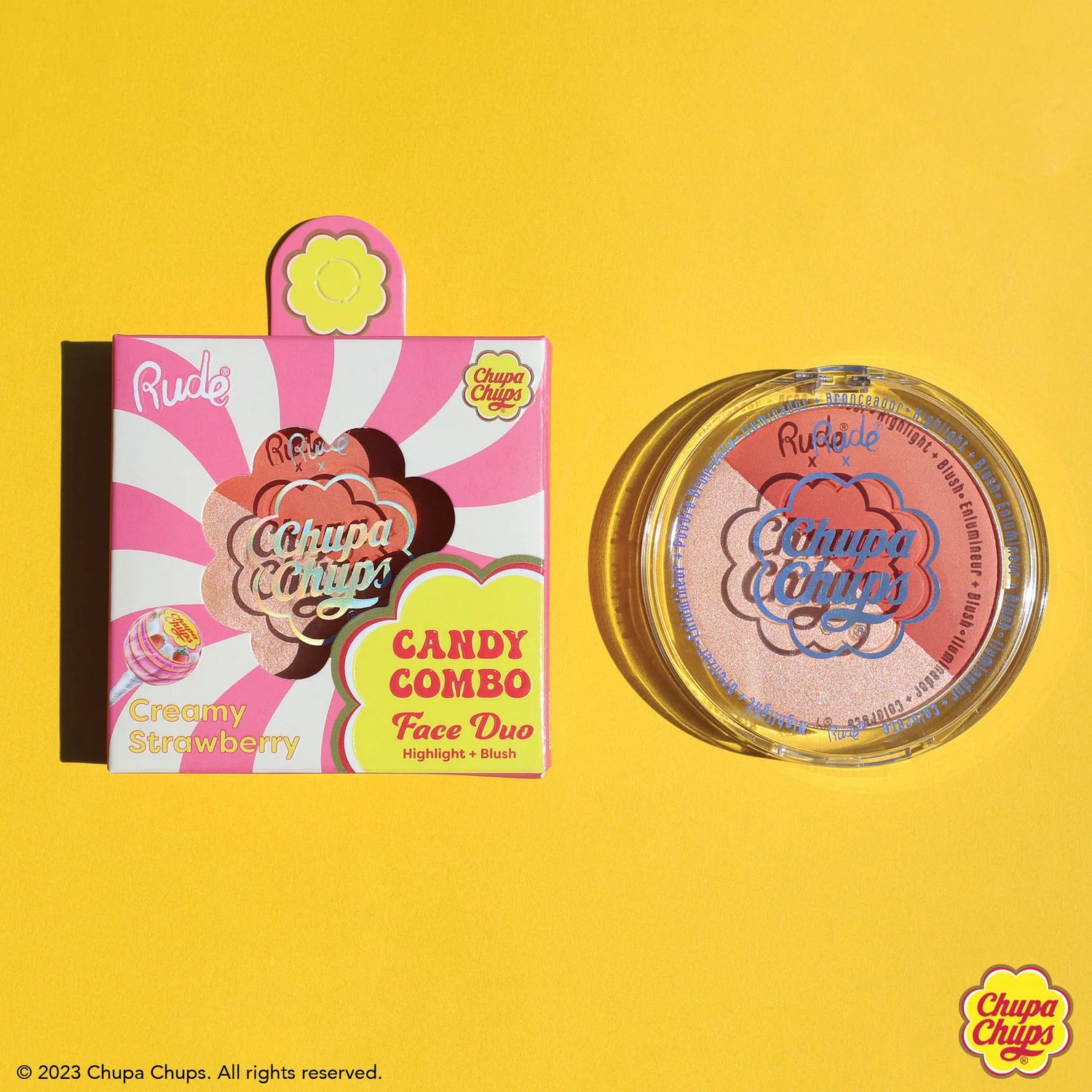 Rude Cosmetics - Chupa Chups Candy Combo Face Duo Creamy Strawberry