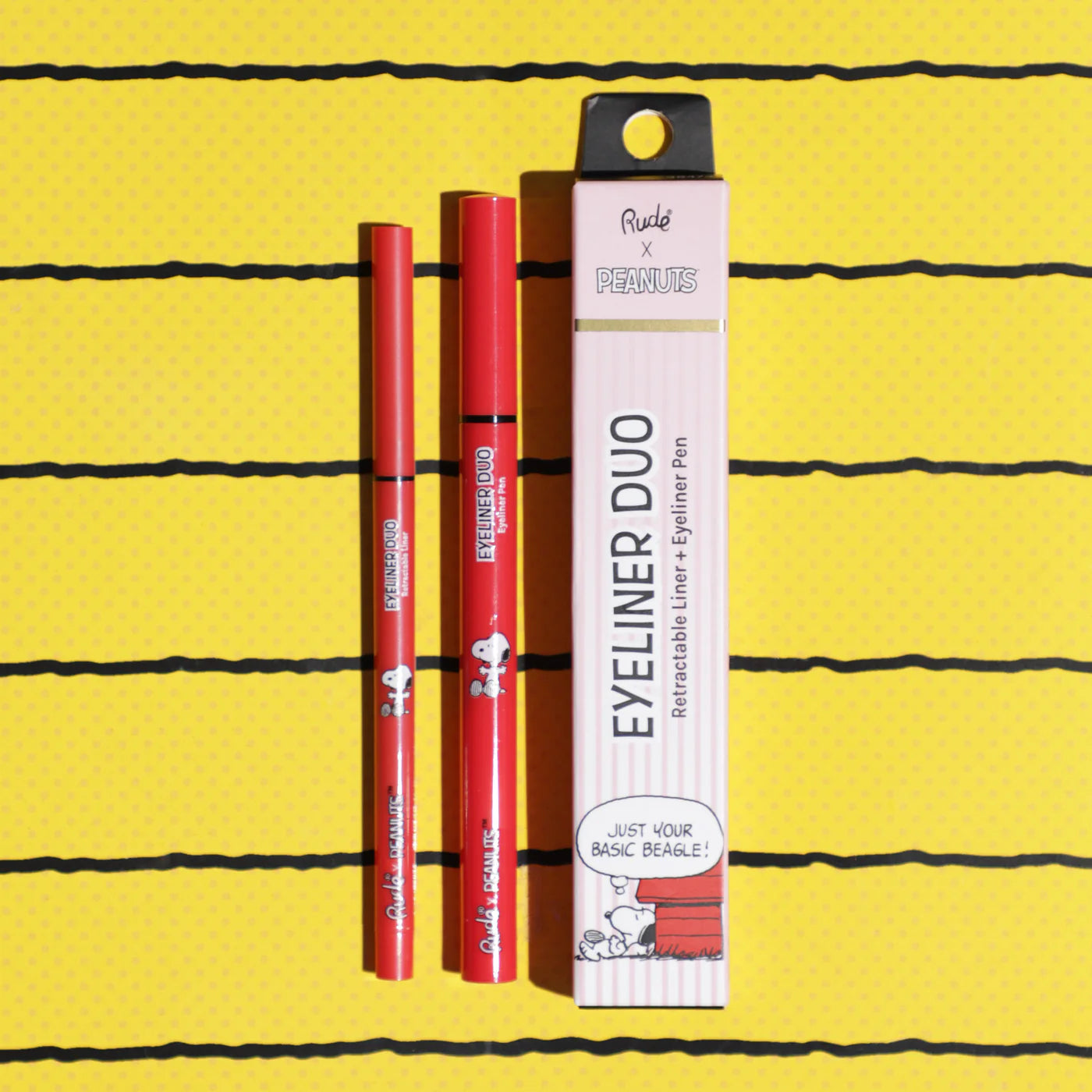Rude Cosmetics - Peanuts Eyeliner Duo - Retractable Liner & Eyeliner Pen