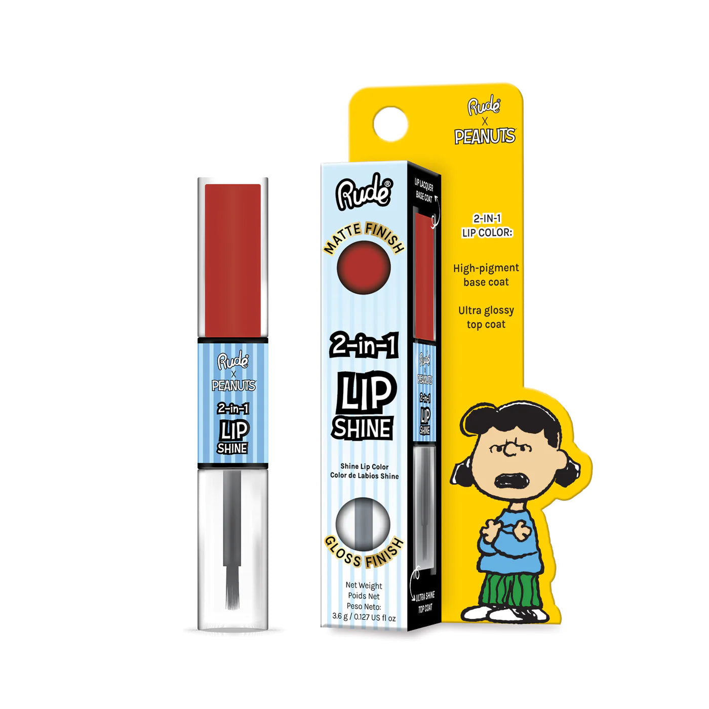 Rude Cosmetics - Peanuts 2-In-1 Lip Shine Crabby