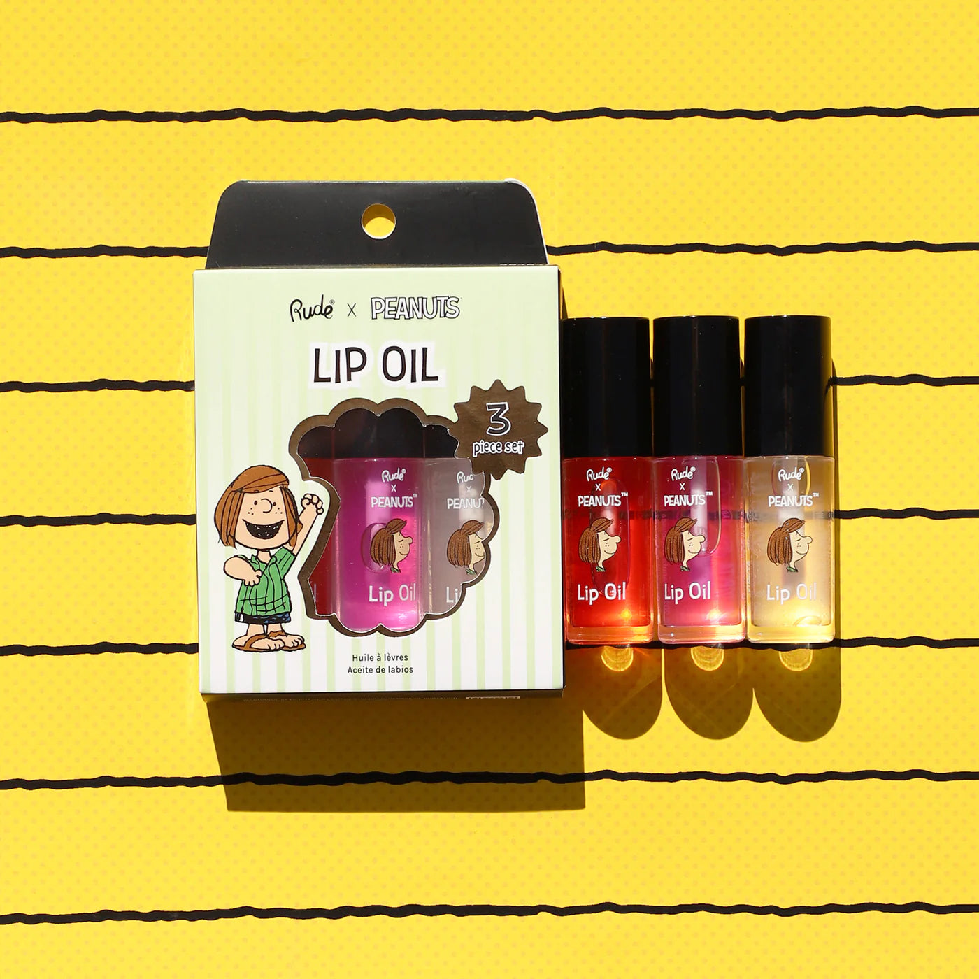 Rude Cosmetics - Peanuts Tinted Lip Oil 3pc Set