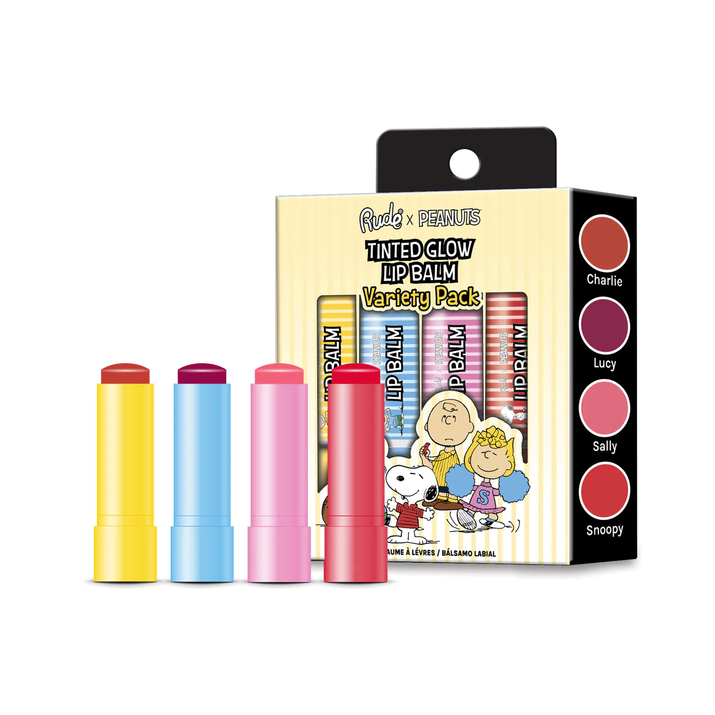 Rude Cosmetics - Peanuts Tinted Glow Lip Balm Variety Pack