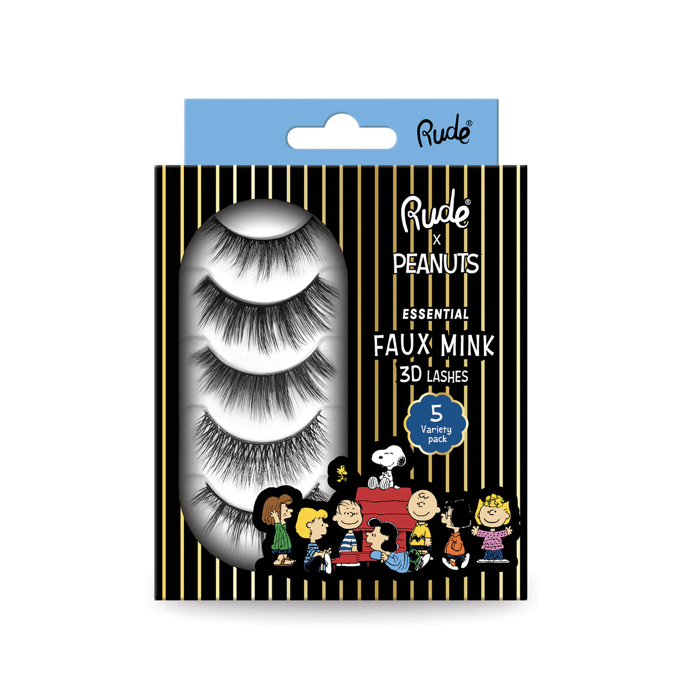 Rude Cosmetics - Peanuts Essential Faux Mink 3D Lashes 5 Variety Pack