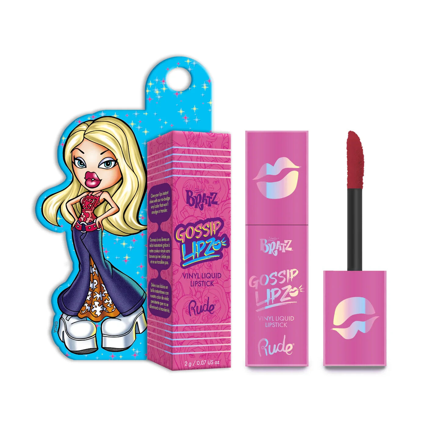 Rude Cosmetics - Bratz Gossip Lipz Vinyl Liquid Lipstick Drama Mama