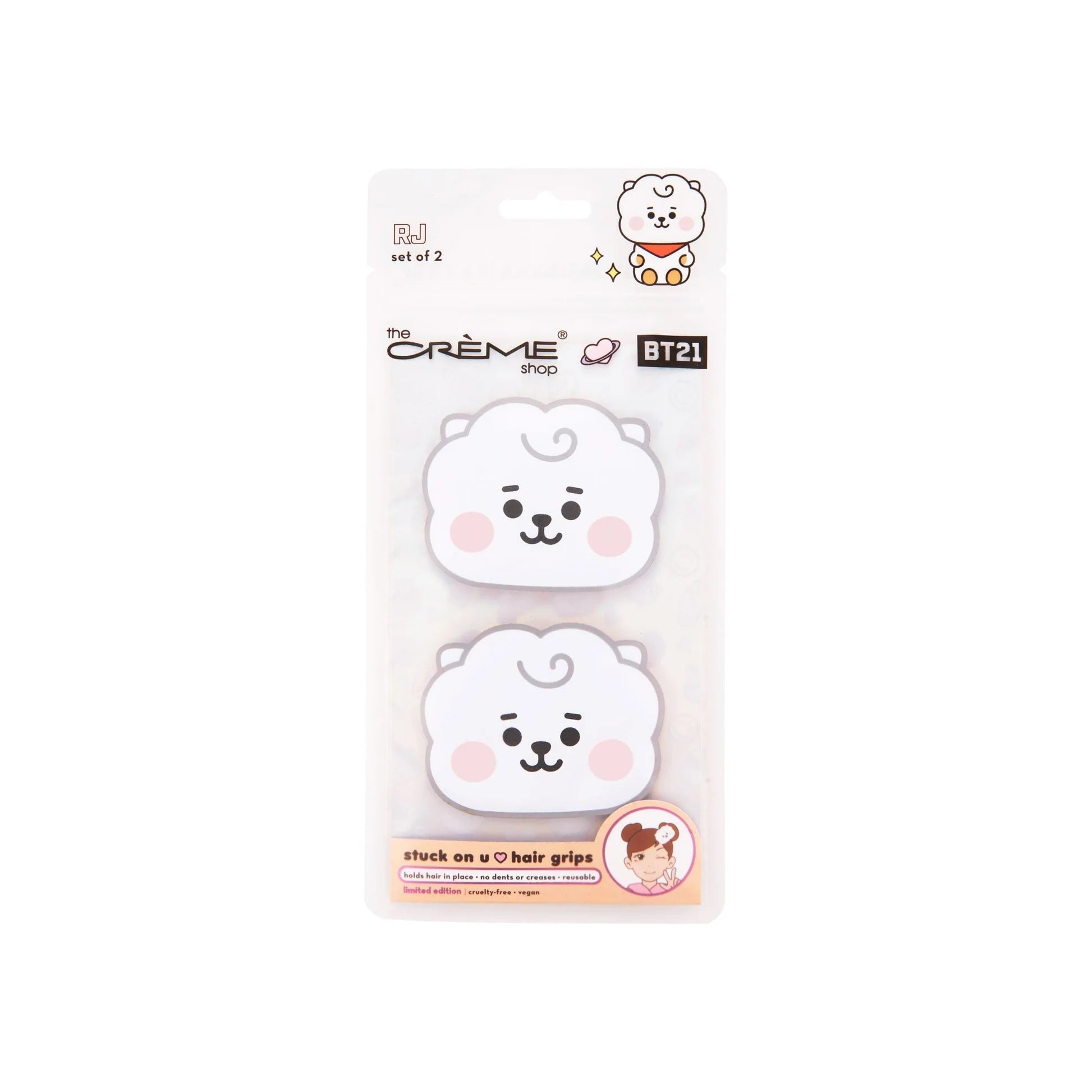 The Creme Shop - BT21 BABY: Stuck On U Hair Grips - RJ