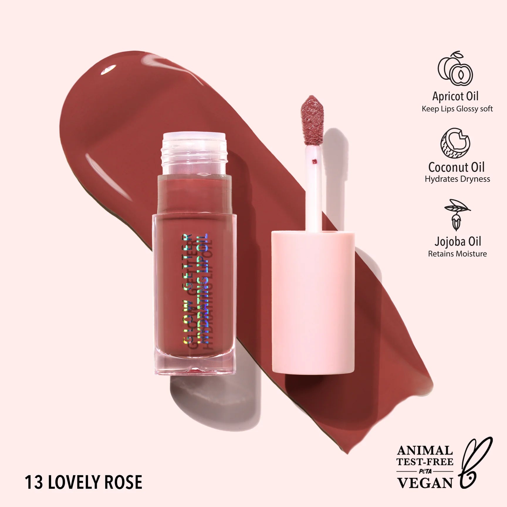 Moira Beauty - Glow Getter Hydrating Lip Oil Lovely Rose