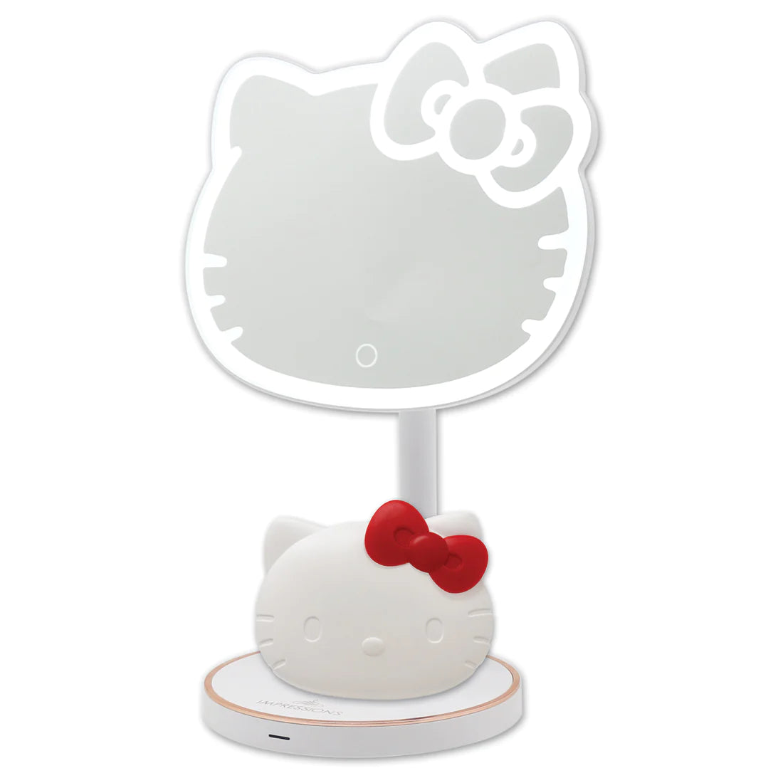 Impressions Vanity - Hello Kitty LED Rechargeable Makeup Mirror + Wireless Compact Bundle White