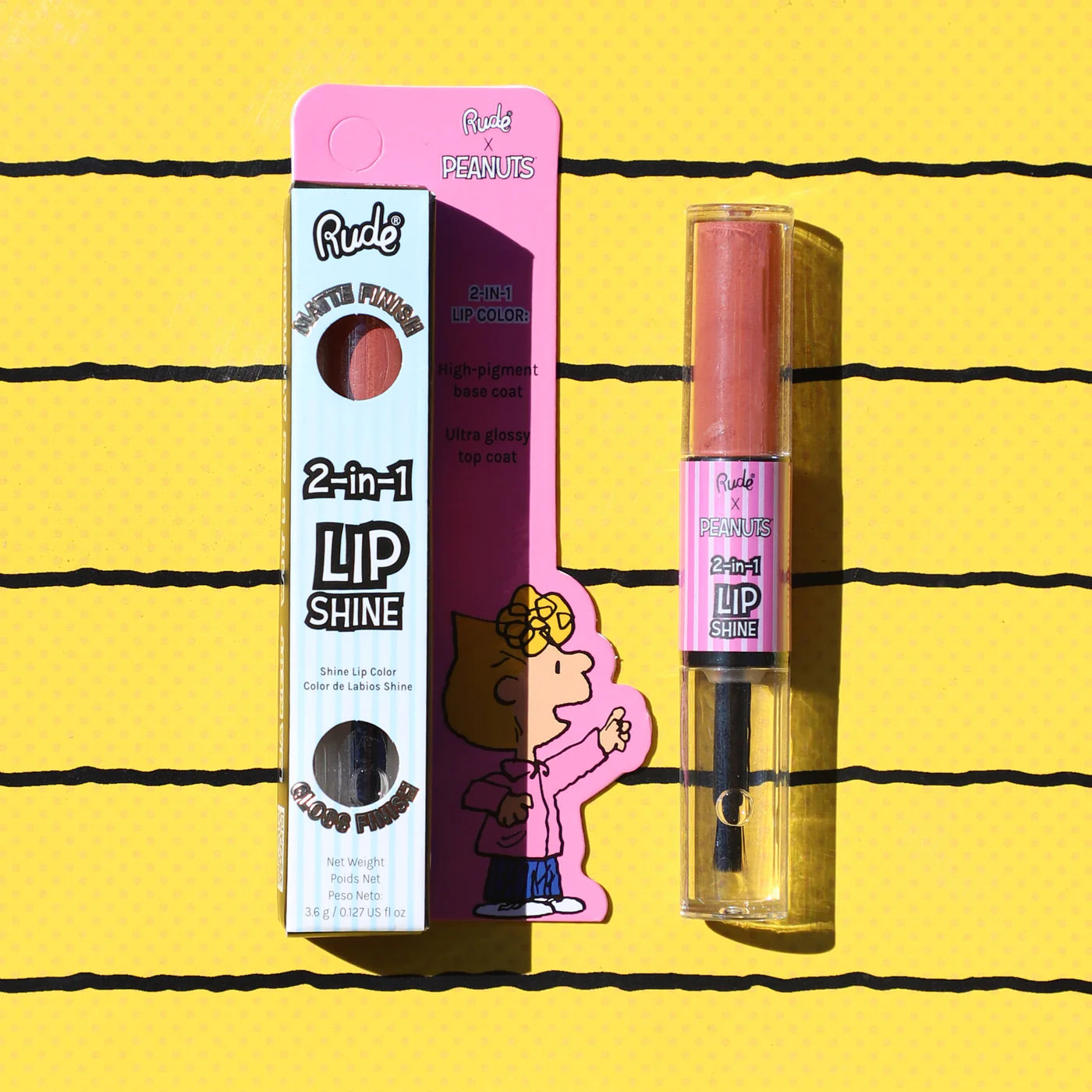 Rude Cosmetics - Peanuts 2-In-1 Lip Shine Sweet