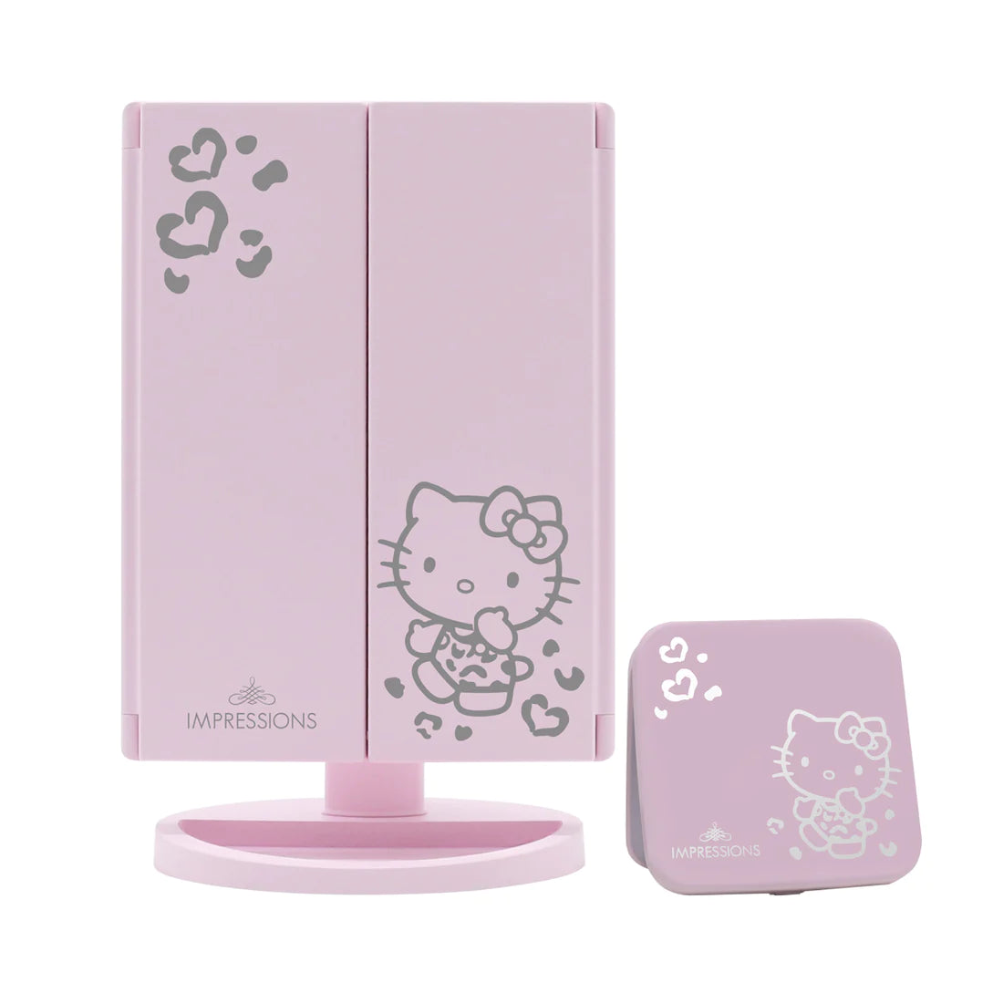 Impressions Vanity - Hello Kitty Supercute Trifold + Compact Mirror Bundle Pink