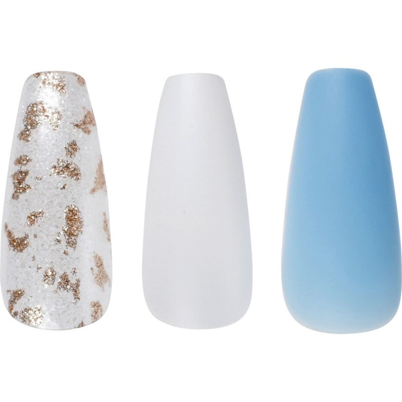 Cala - Glam Couture Coffin Baby Blue Press On Nails