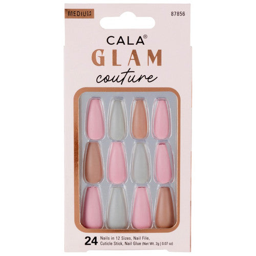 Cala - Glam Couture Coffin Earth Tones Press On Nails
