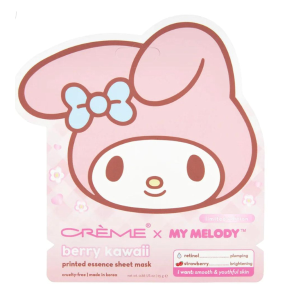 The Creme Shop - My Melody Berry Kawaii Printed Essence Sheet Mask (Set of 3)