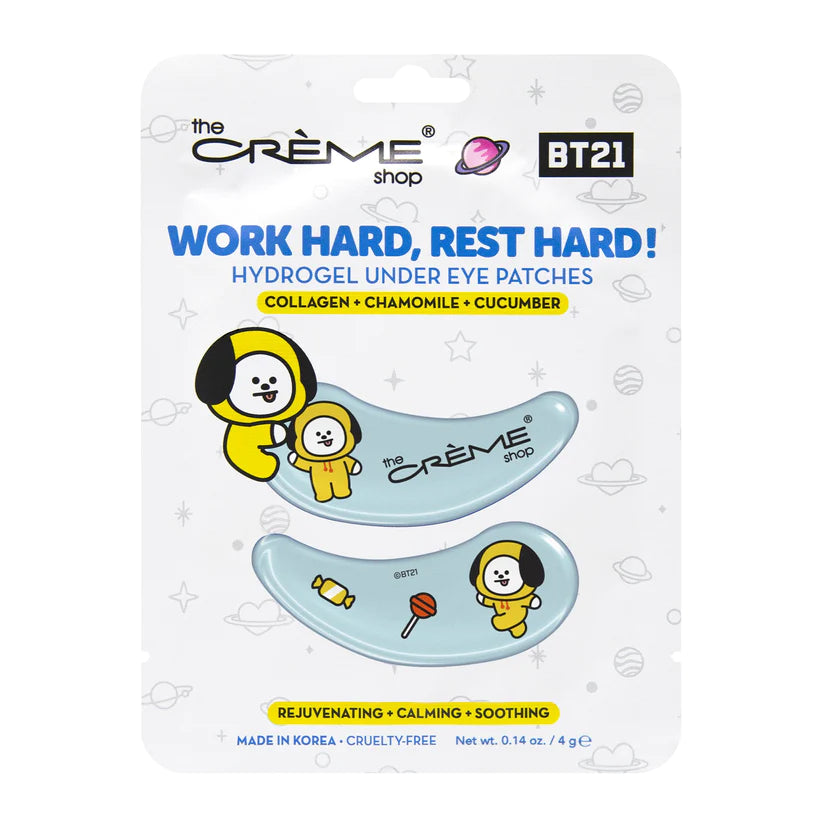 The Creme Shop - BT21 Work Hard, Rest Hard! CHIMMY Hydrogel Under Eye Patches Rejuvenating, Calming, & Soothing