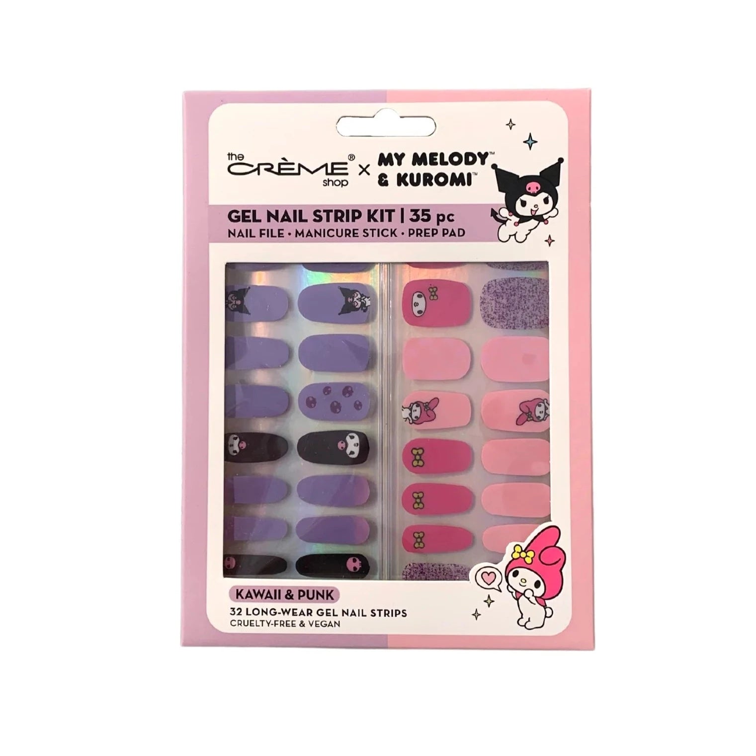 The Creme Shop - My Melody & Kuromi Gel Nail Strips Kit Kawaii & Punk