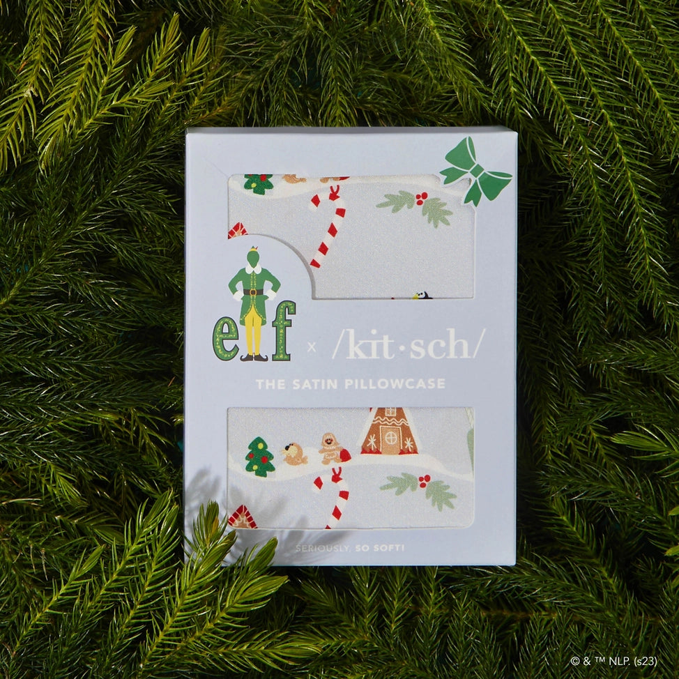 Kitsch - Elf Satin Pillowcase- Periwinkle Christmas