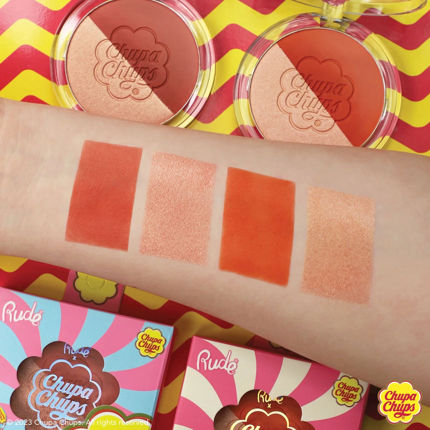 Rude Cosmetics - Chupa Chups Candy Combo Face Duo Creamy Strawberry