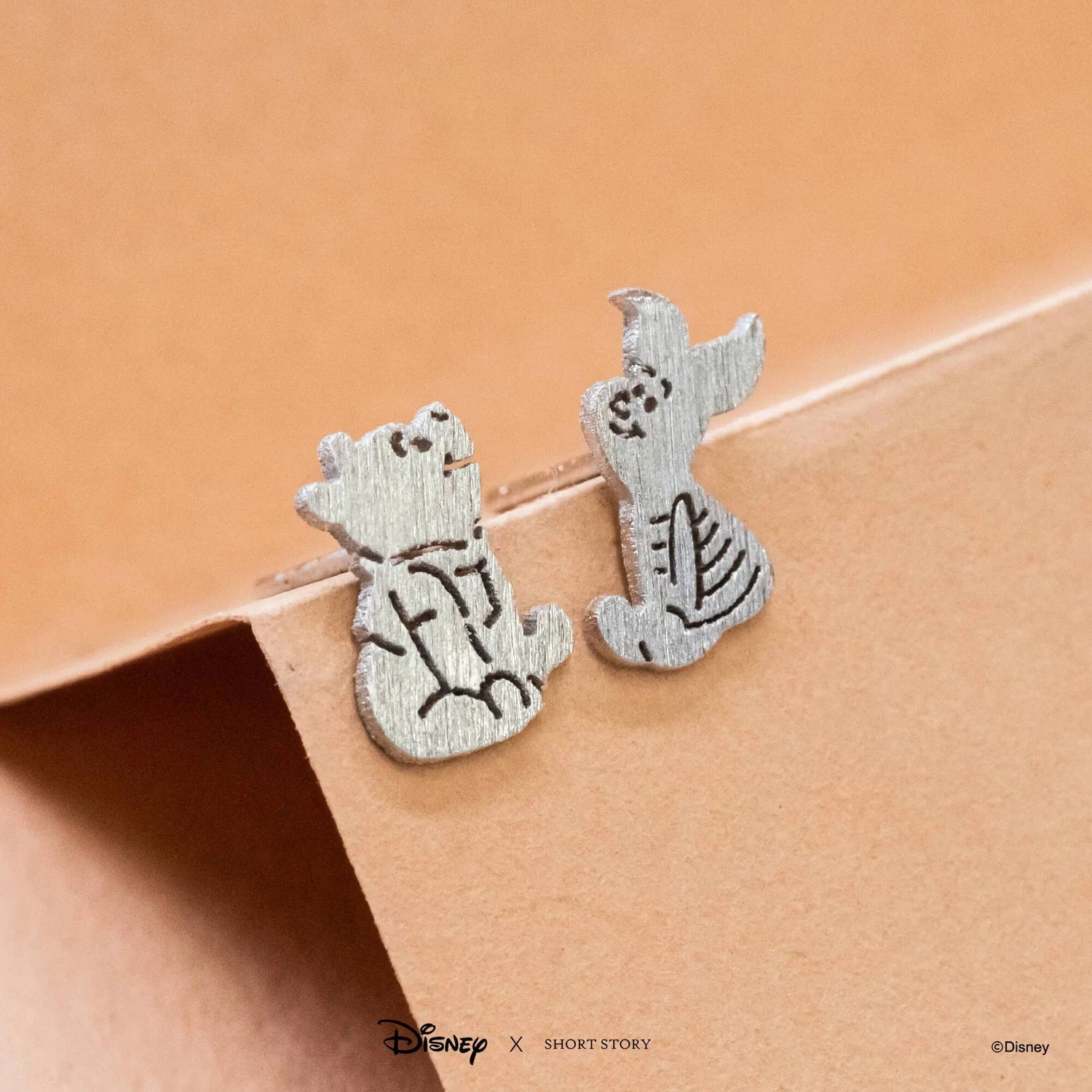 Short Story - Disney Winnie The Pooh Earring Pooh and Piglet Silver
