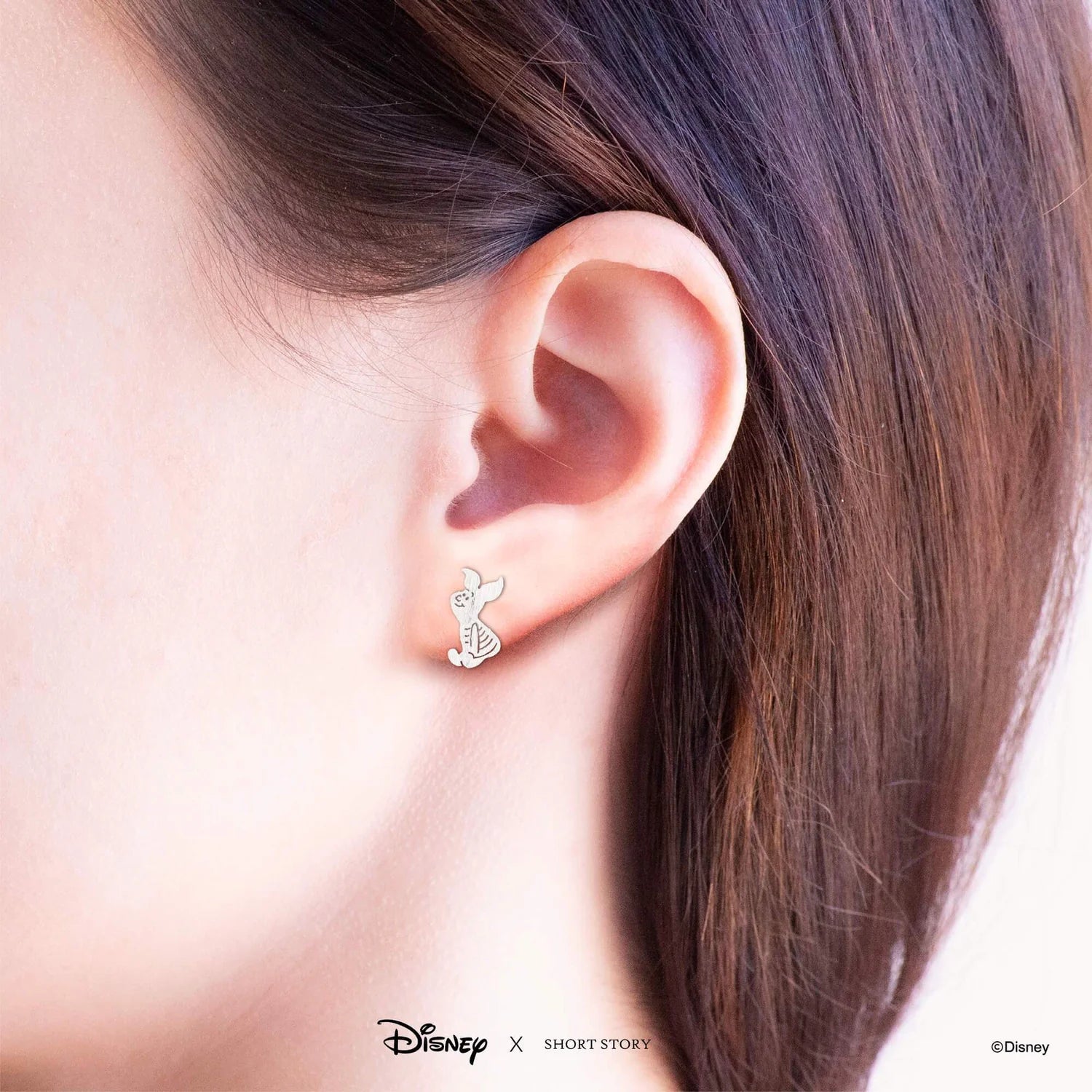 Short Story - Disney Winnie The Pooh Earring Pooh and Piglet Silver
