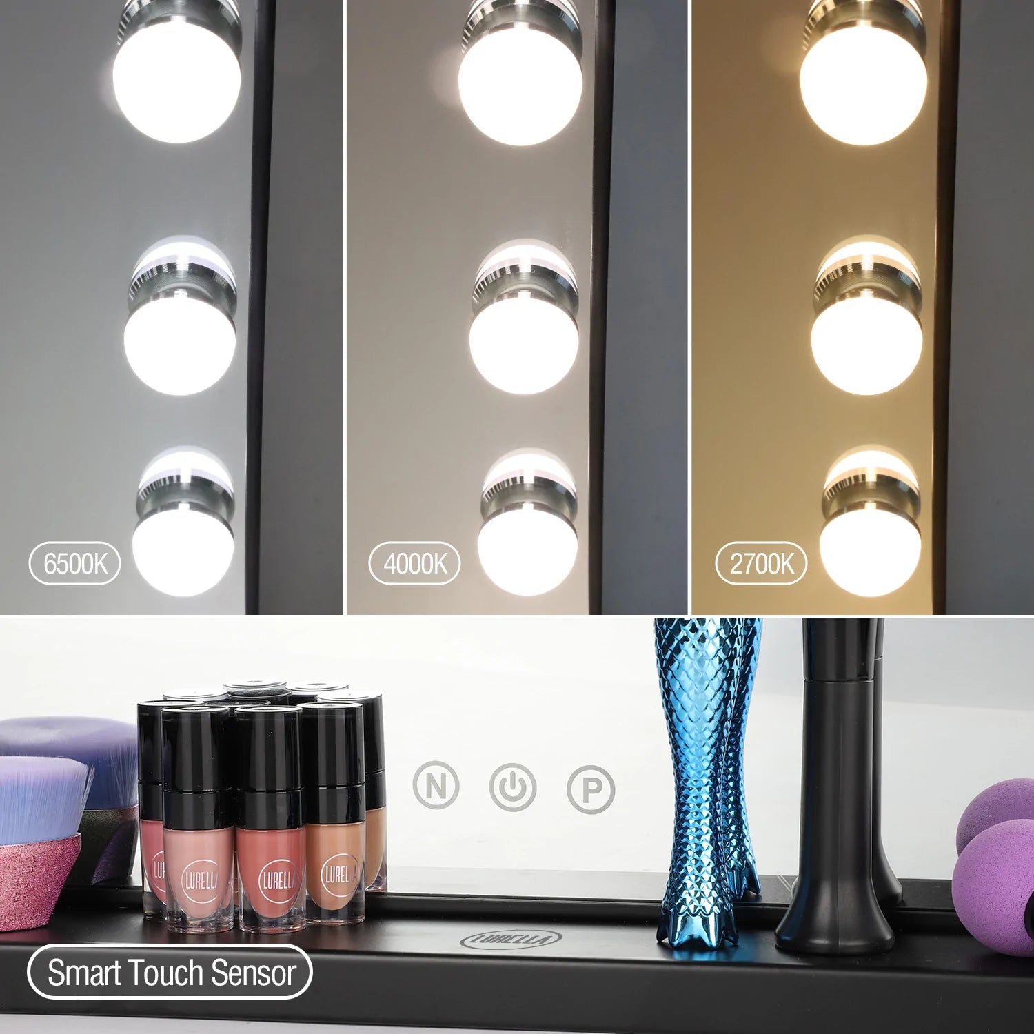 Lurella Cosmetics - 16 Bulb Vanity Mirror Jet Black