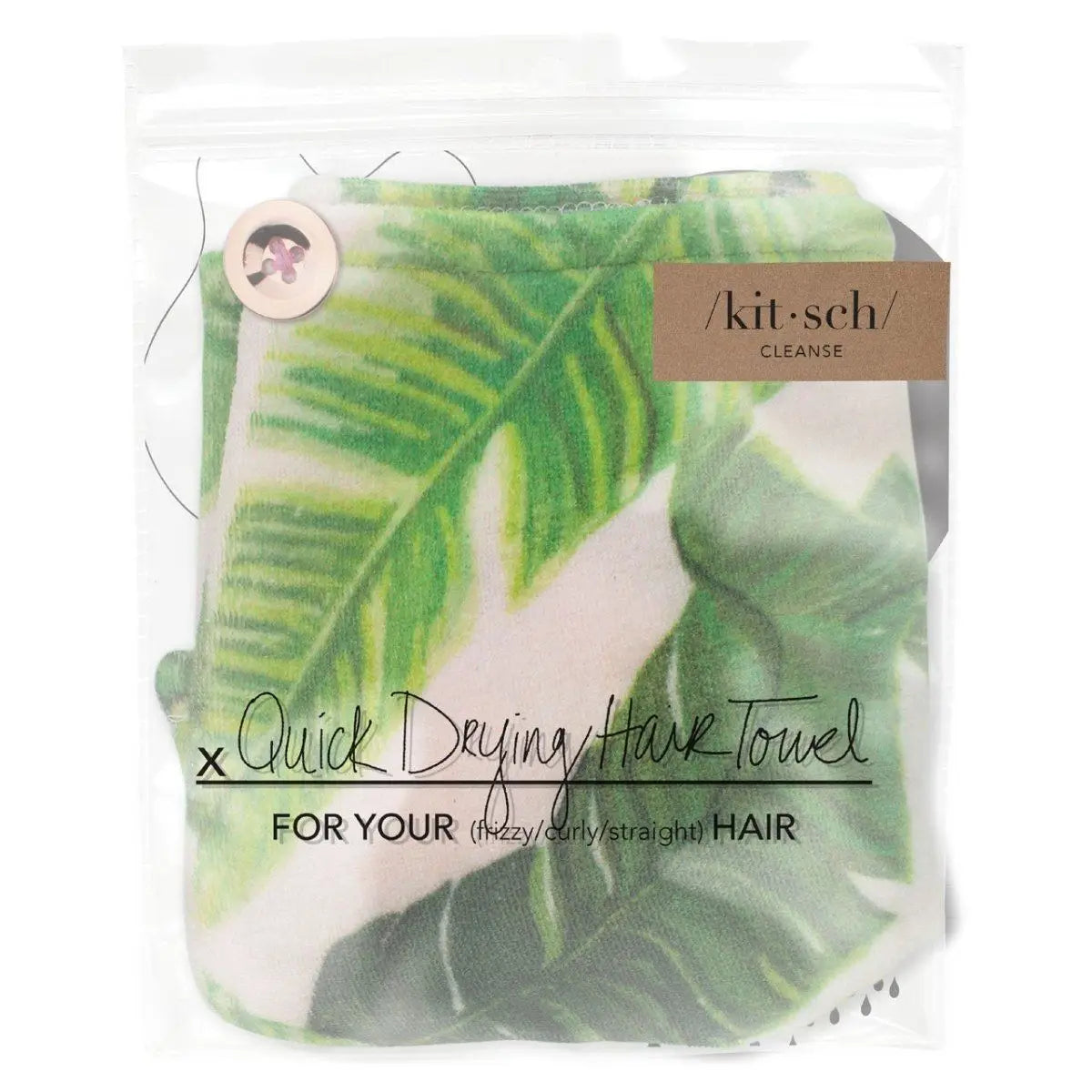 Kitsch - Quick Dry Hair Towel - Palm Print