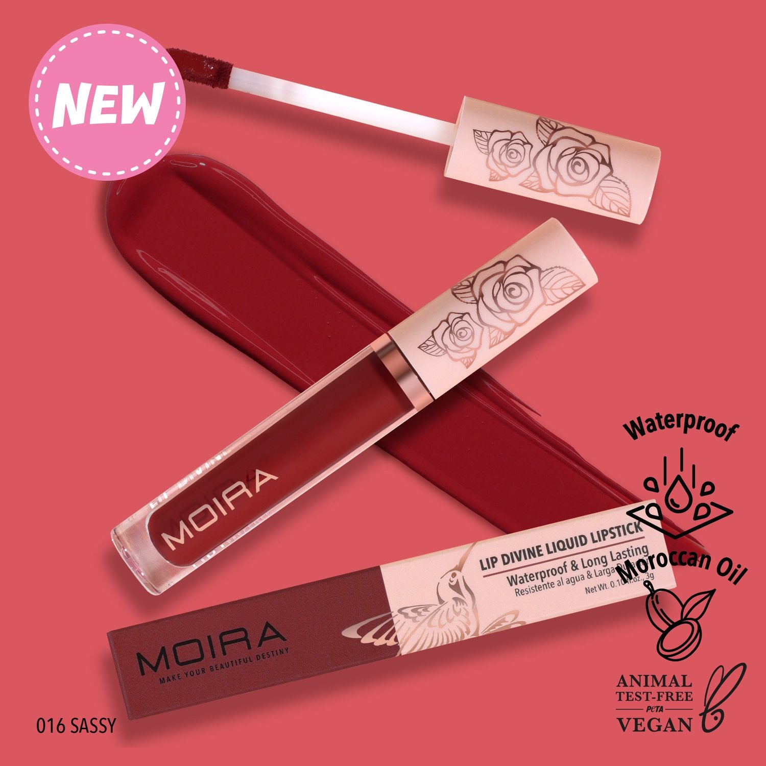 Moira Beauty - Lip Divine Liquid Lipstick Sassy