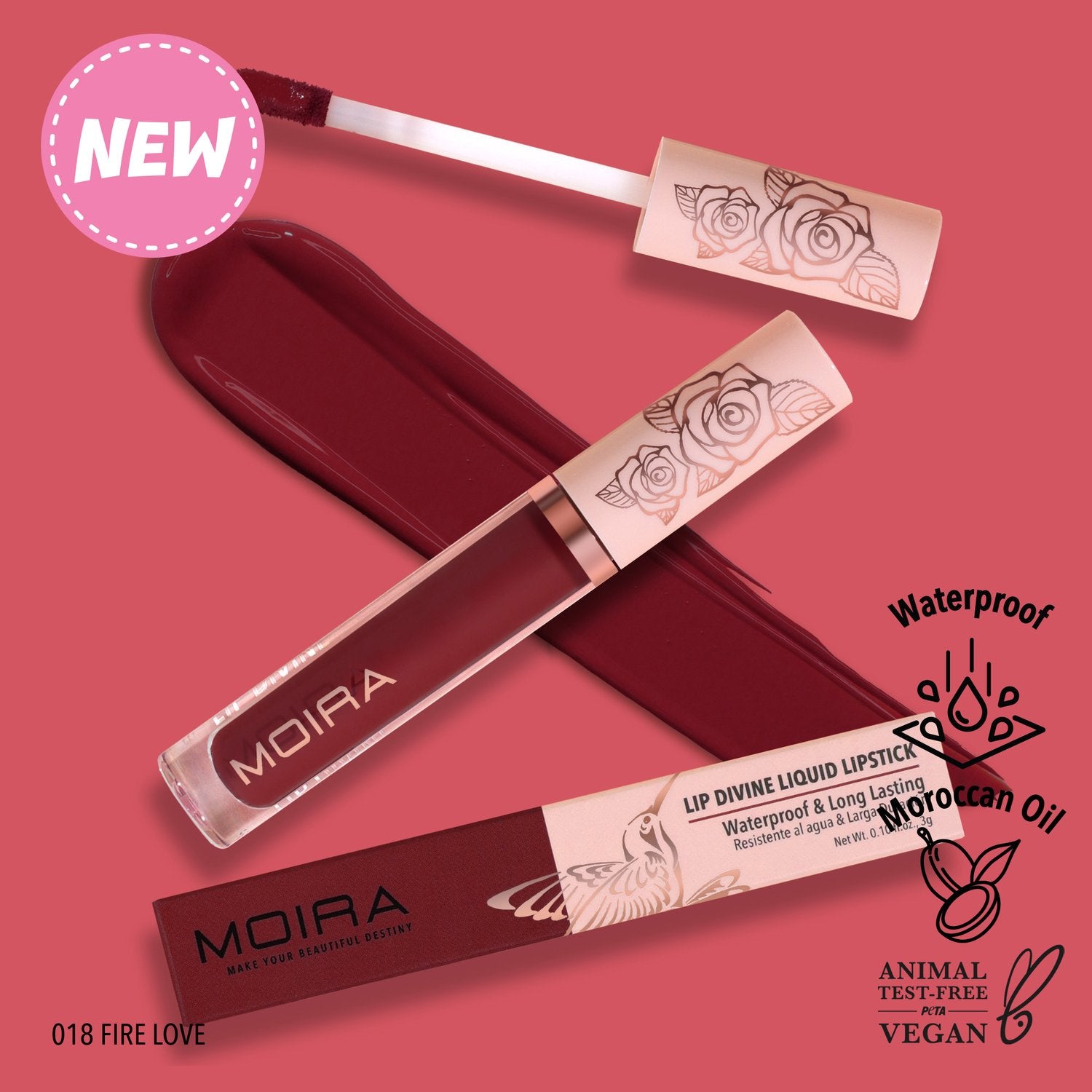 Moira Beauty - Lip Divine Liquid Lipstick Fire Love