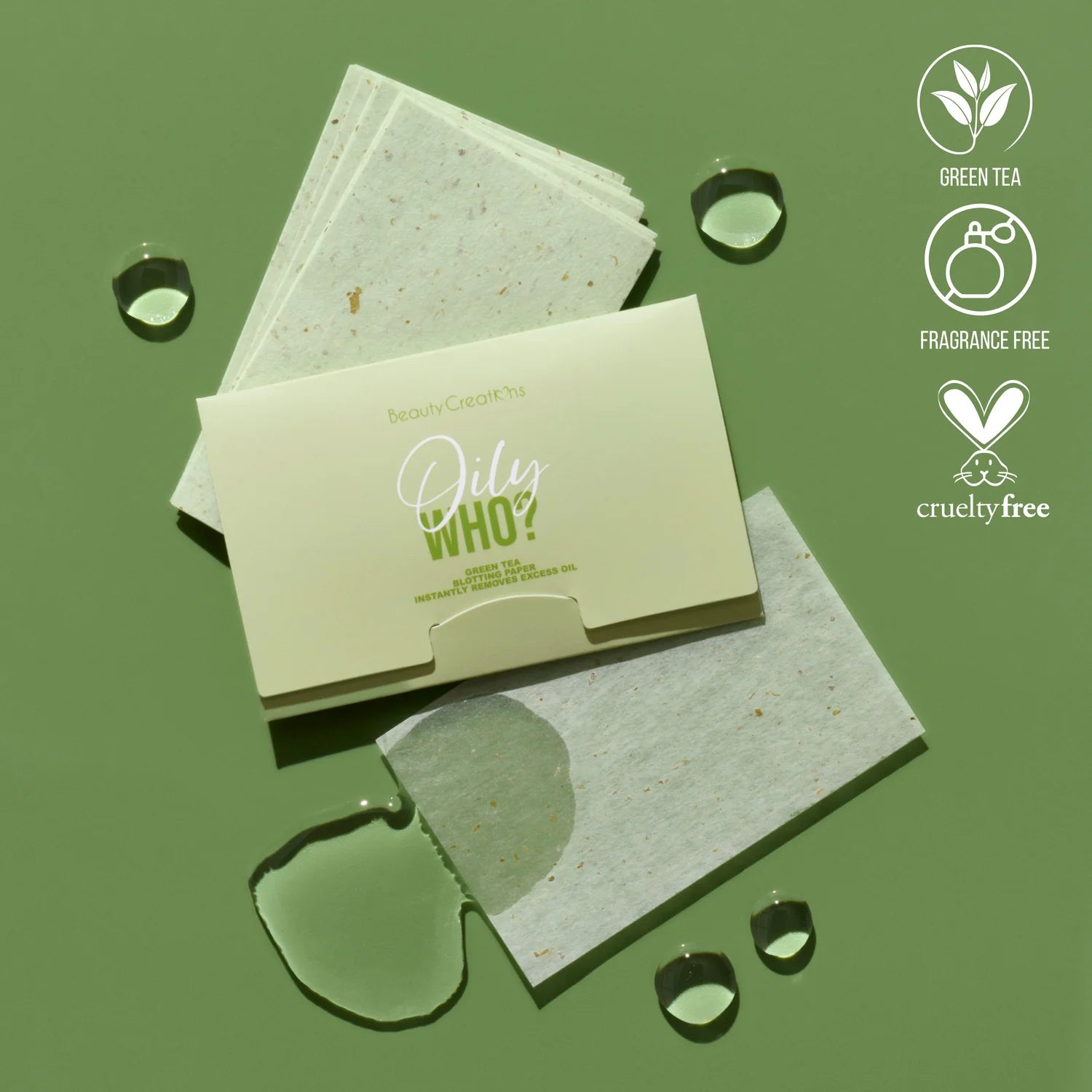 Beauty Creations - Oily Who? Green Tea Blotting Paper