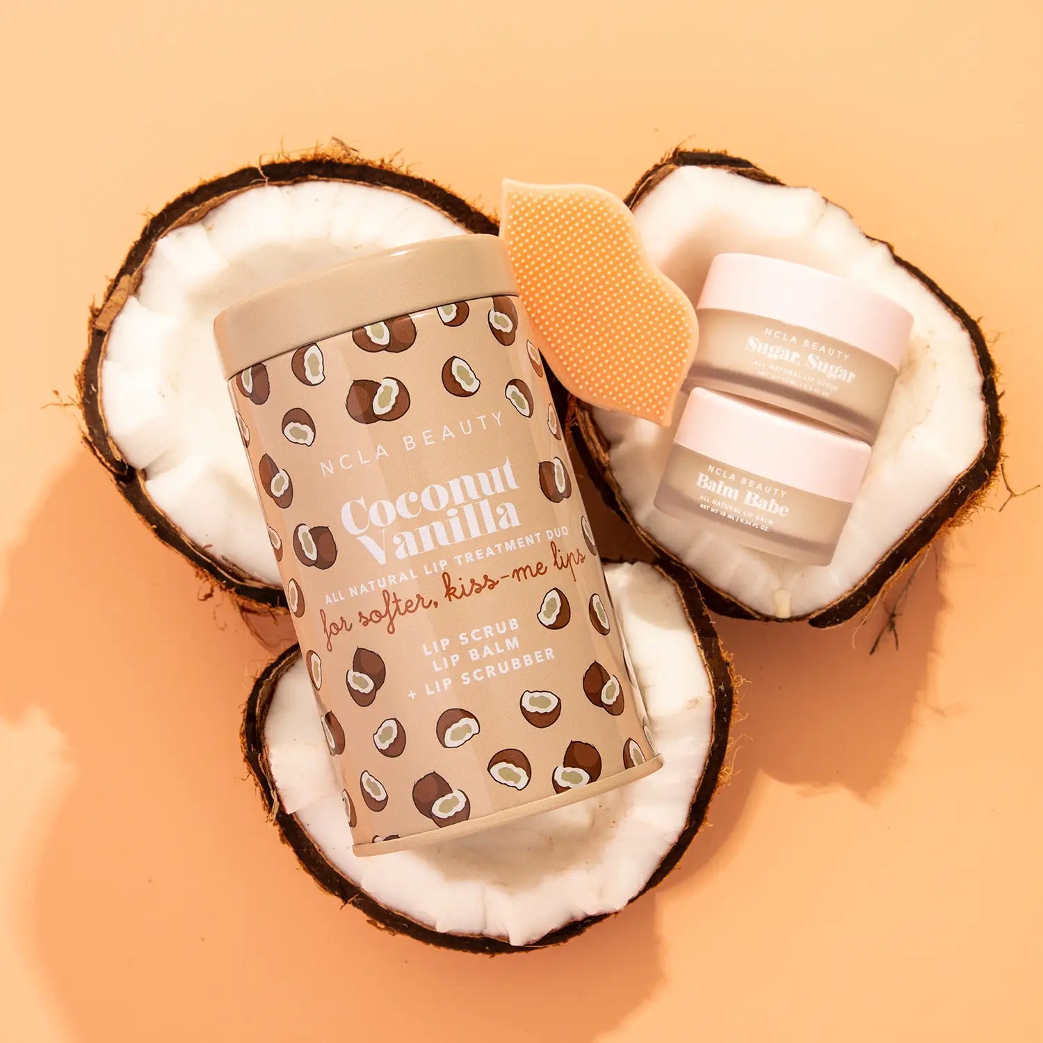 NCLA Beauty - Coconut Vanilla Lip Care Set + Lip Scrubber