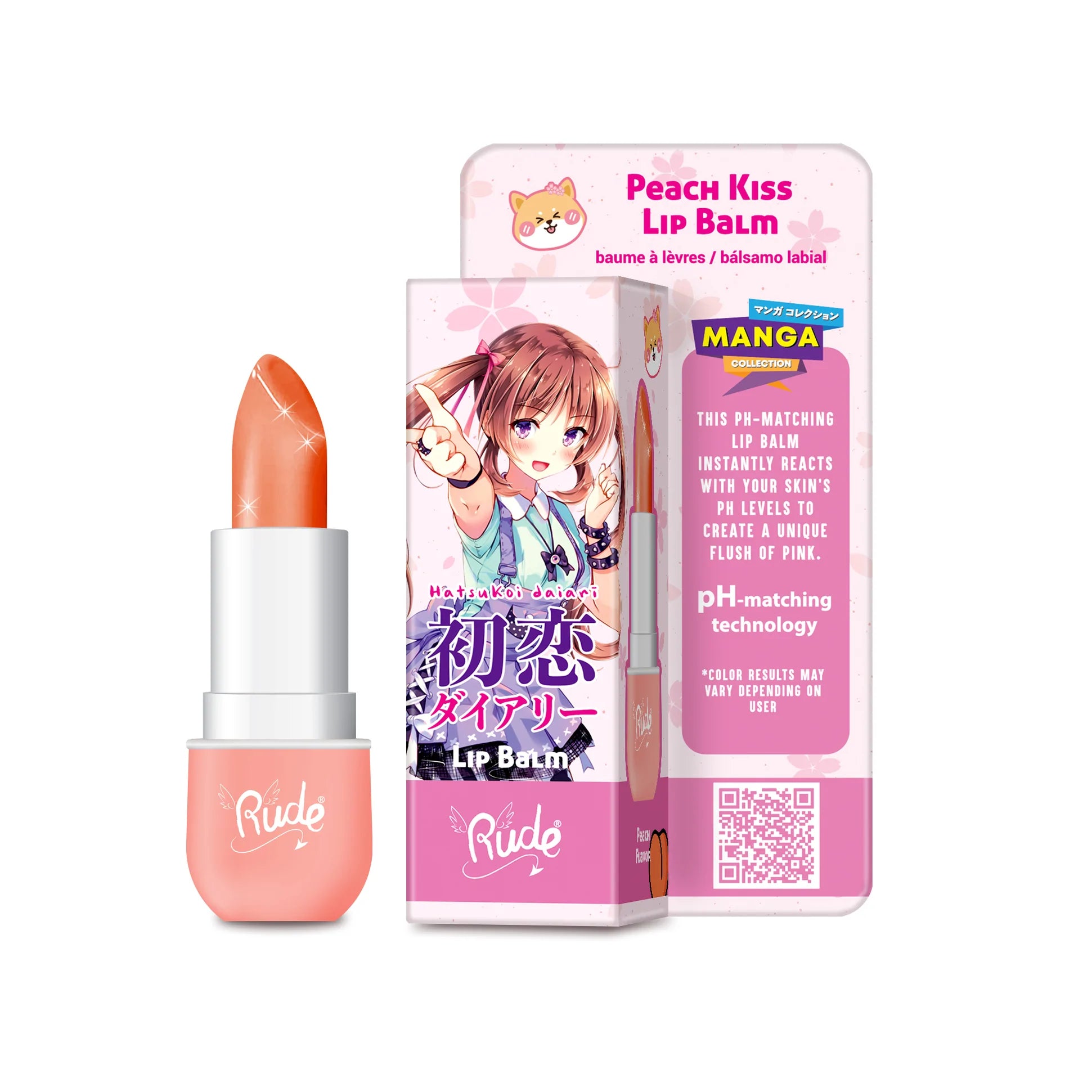 Rude Cosmetics - Manga Collection Lip Balm Peach Kiss