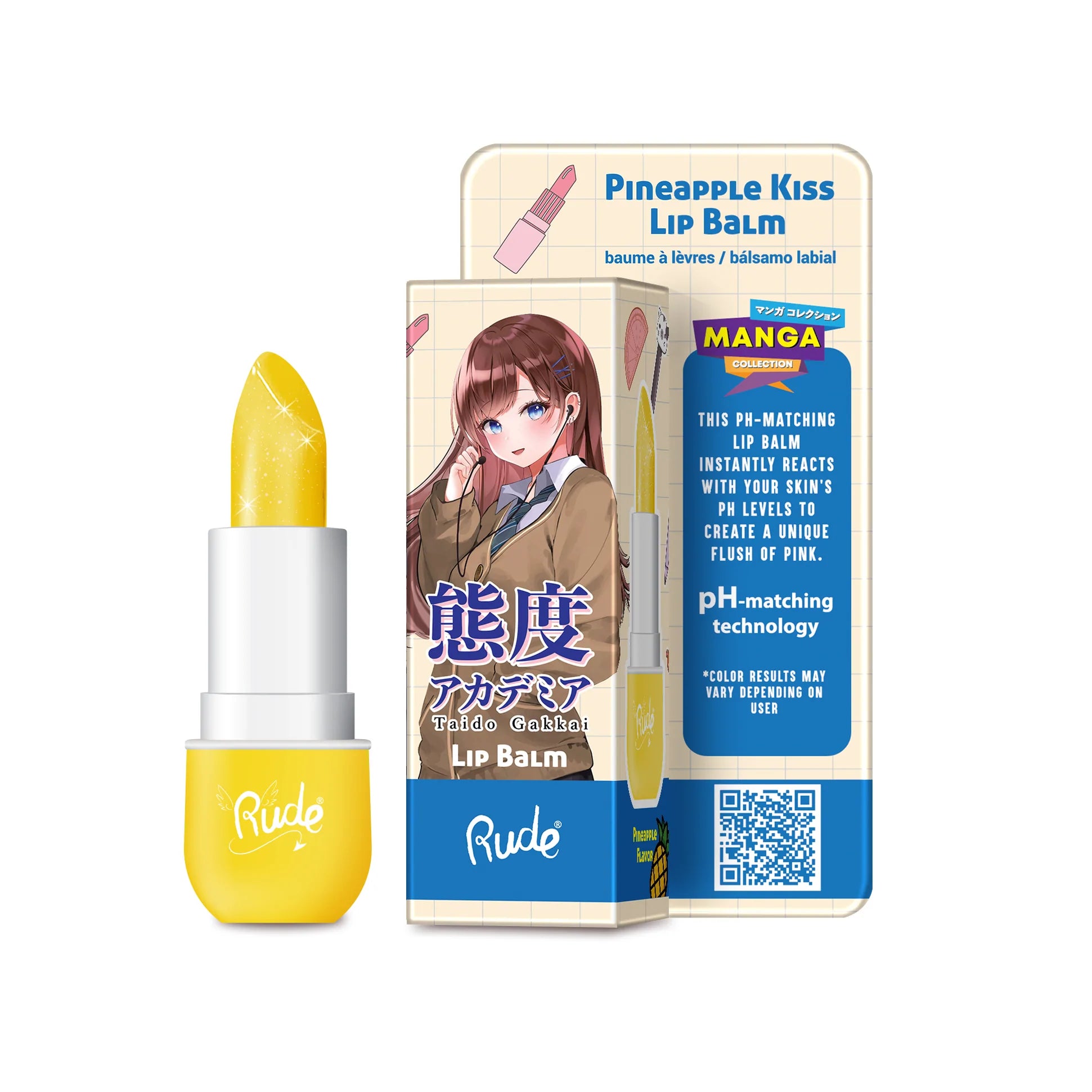 Rude Cosmetics - Manga Collection Lip Balm Pineapple Kiss