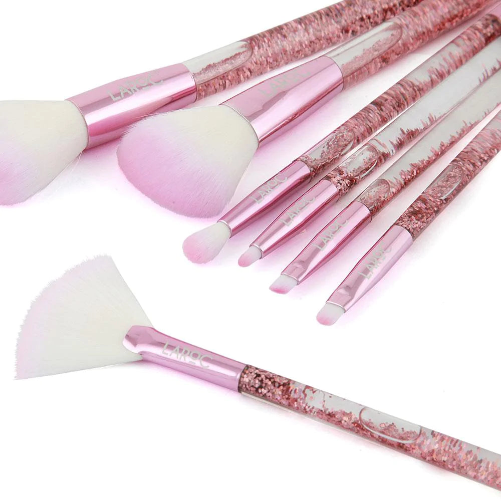 LaRoc - Pink Glitter 7pc Brush Set