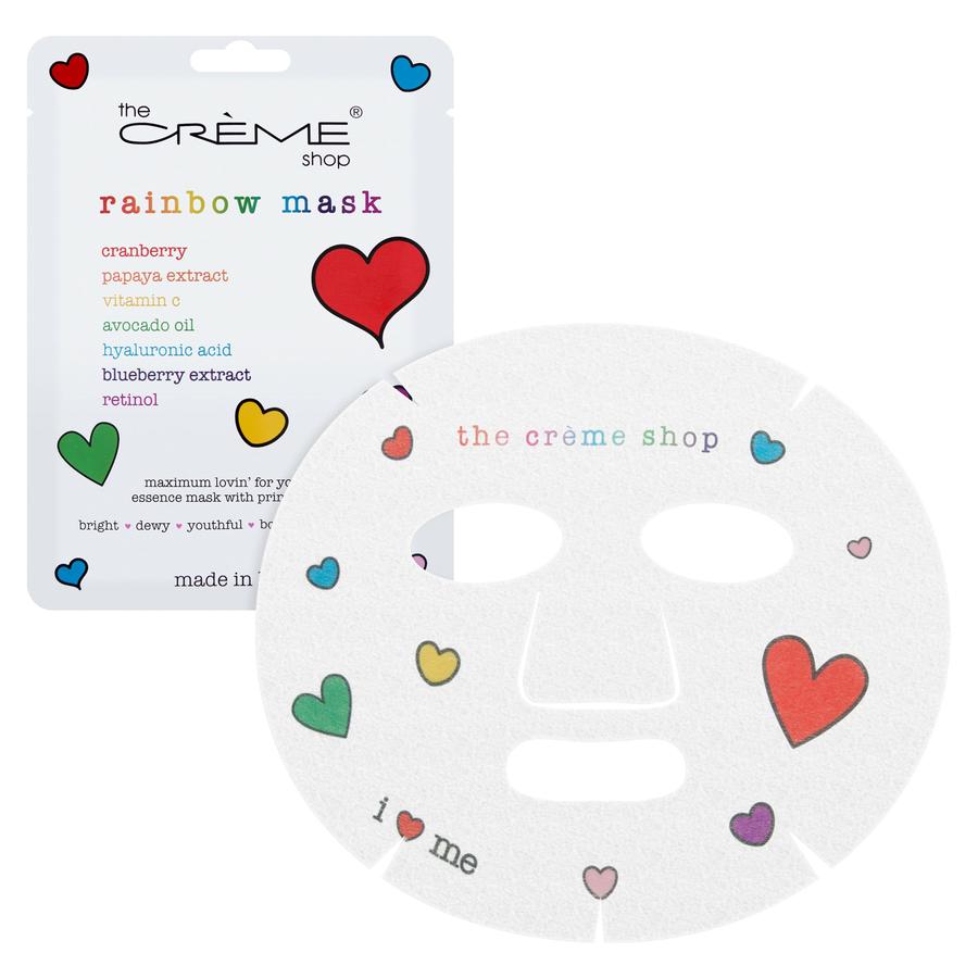 The Creme Shop - Rainbow Face Mask Printed with Rainbow Hearts
