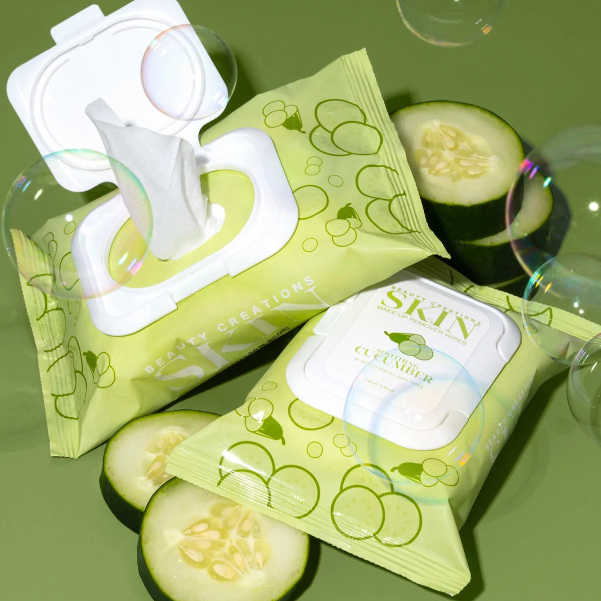 Beauty Creations - Cucumber Soothing Makeup Remover Wipes