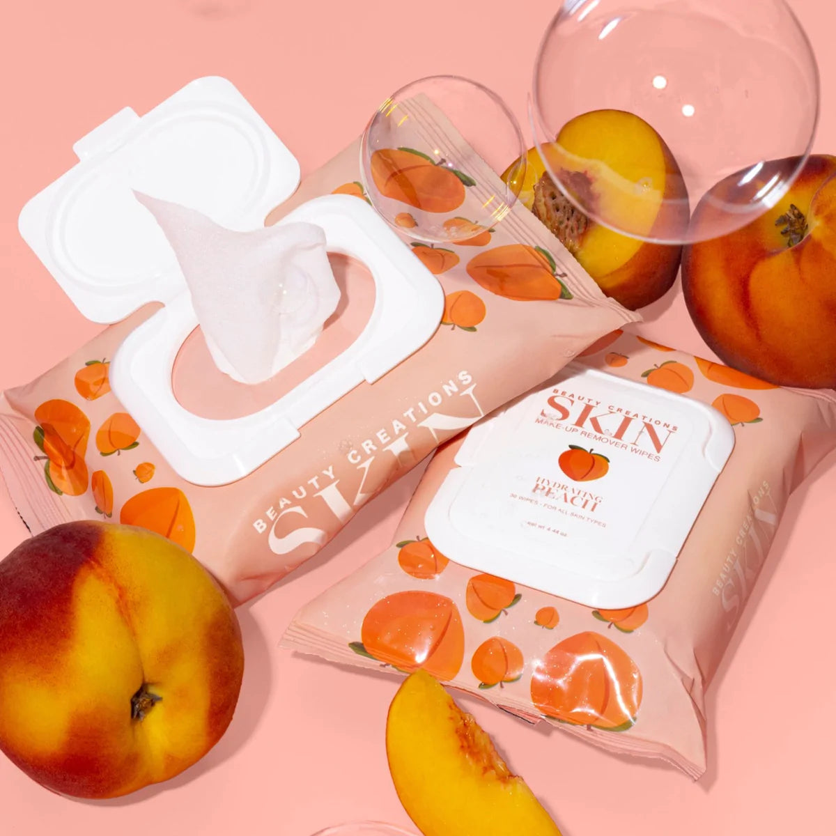 Beauty Creations - Peach Hydrating Makeup Remover Wipes