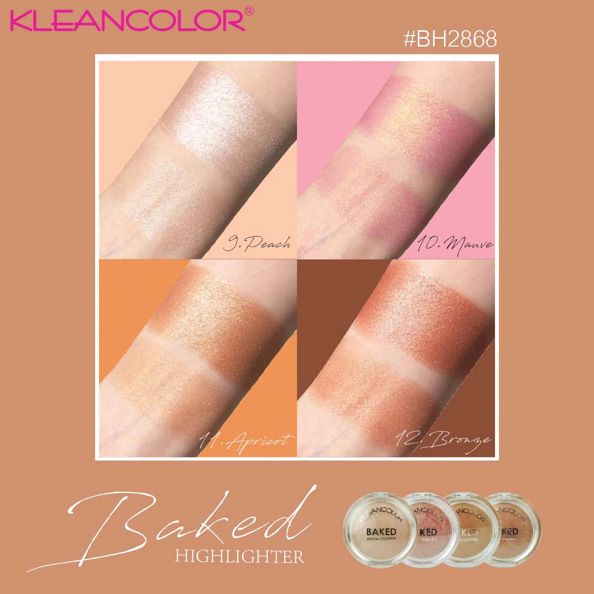 Kleancolor - Baked Highlighter Peach