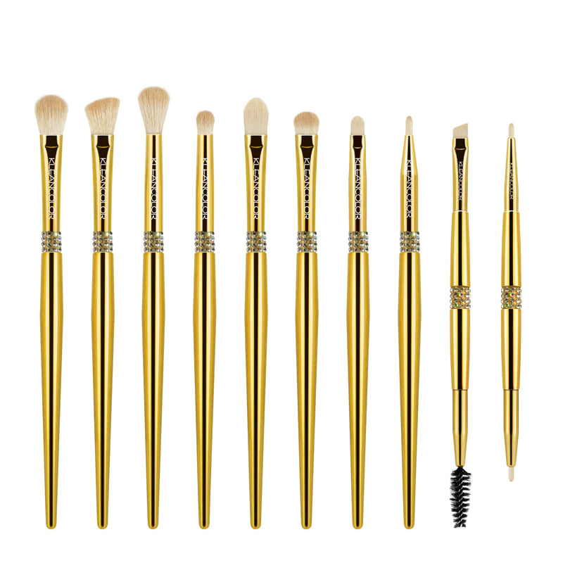 Kleancolor - Twinkly Love 10pc Essential Eye Brush Set Gold