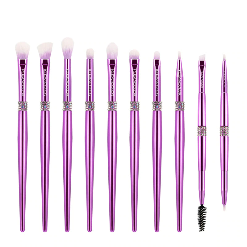 Kleancolor - Twinkly Love 10pc Essential Eye Brush Set Purple