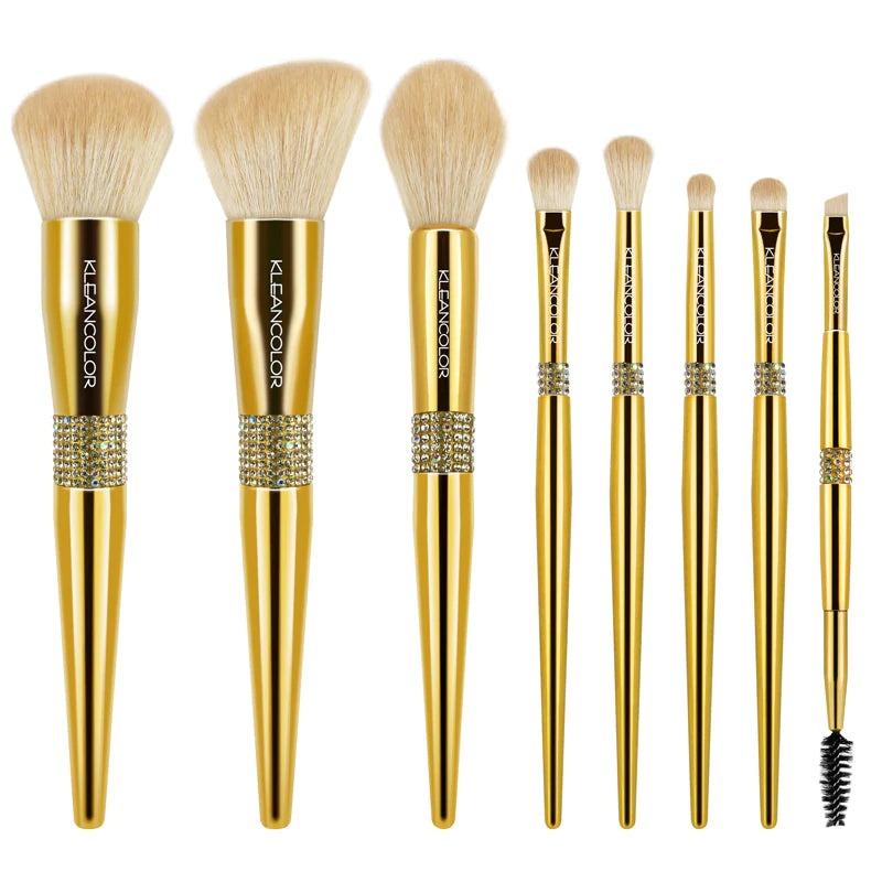 Kleancolor - Twinkly Love 8pc Deluxe Face & Eye Brush Set Gold