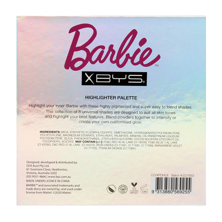 BYS x Barbie Disco - 8pc Highlighter Palette