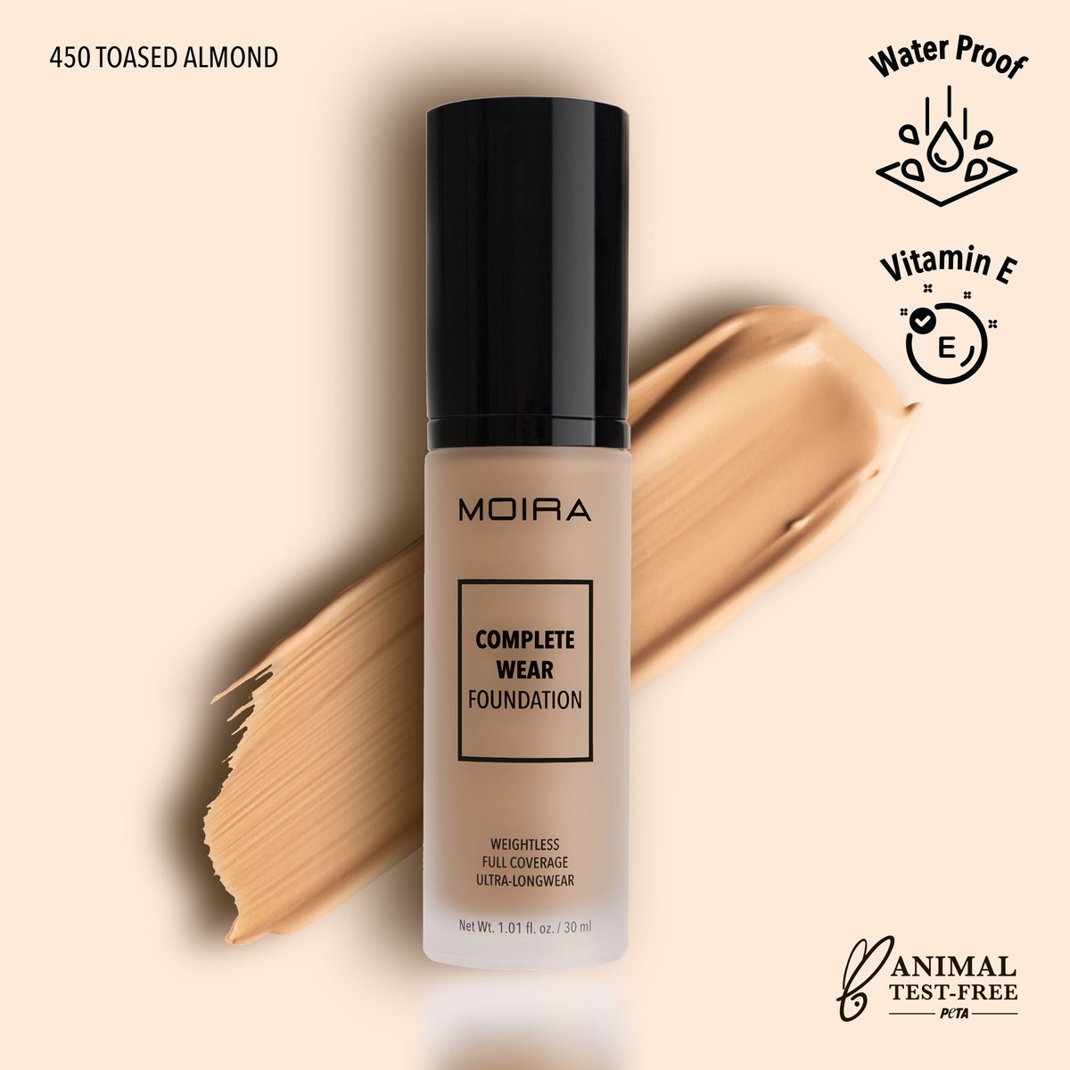 Moira Beauty - Complete Wear Foundation Toasted Almond