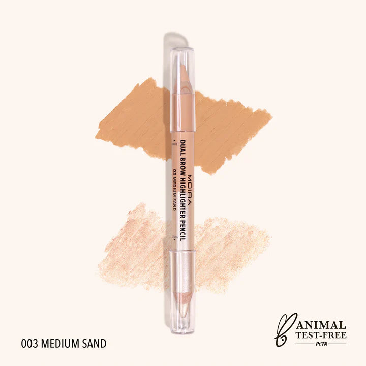 Moira Beauty - Dual Brow Highlighter Pencil Medium Sand