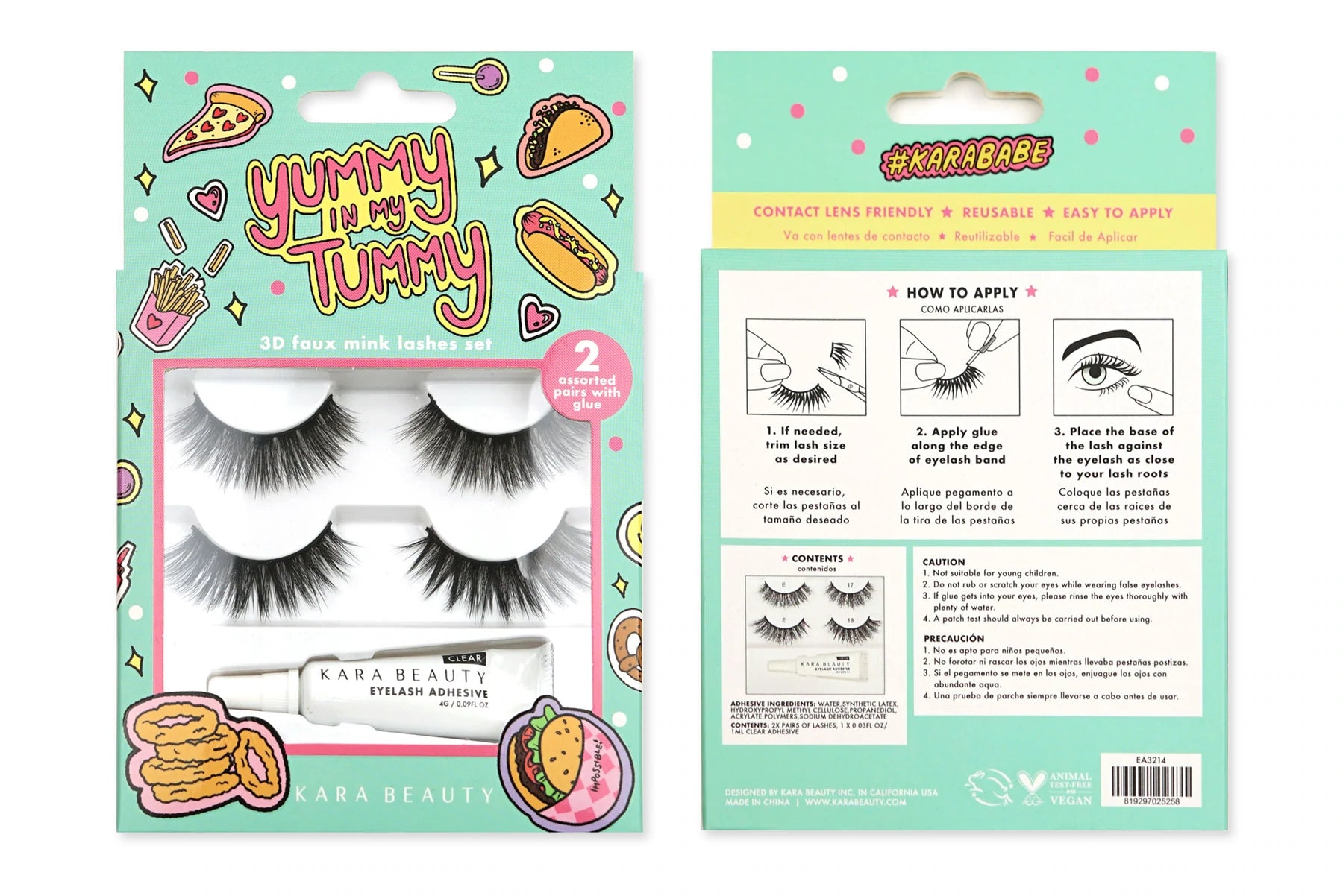 Kara Beauty - Yummy In My Tummy 3D Faux Mink Lashes Multipack