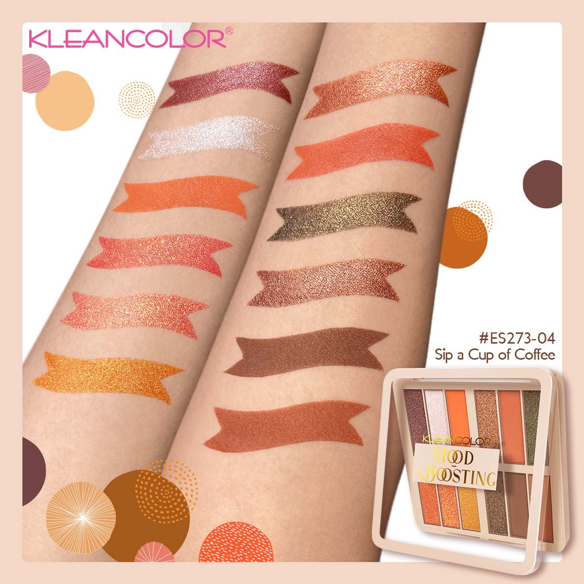 Kleancolor - Mood Boosting Pressed Pigment Palette Sip a Cup of Coffee