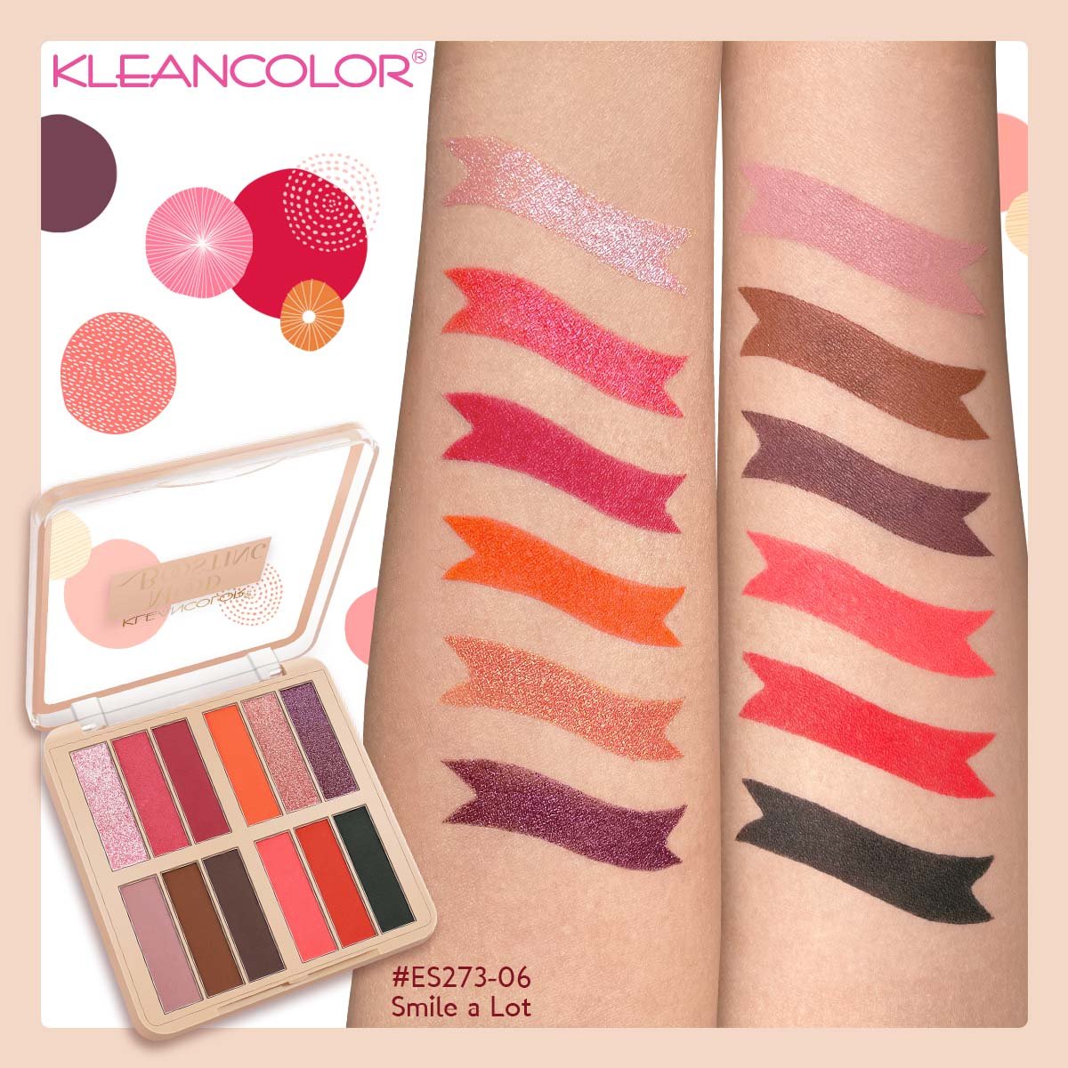 Kleancolor - Mood Boosting Pressed Pigment Palette Smile a Lot